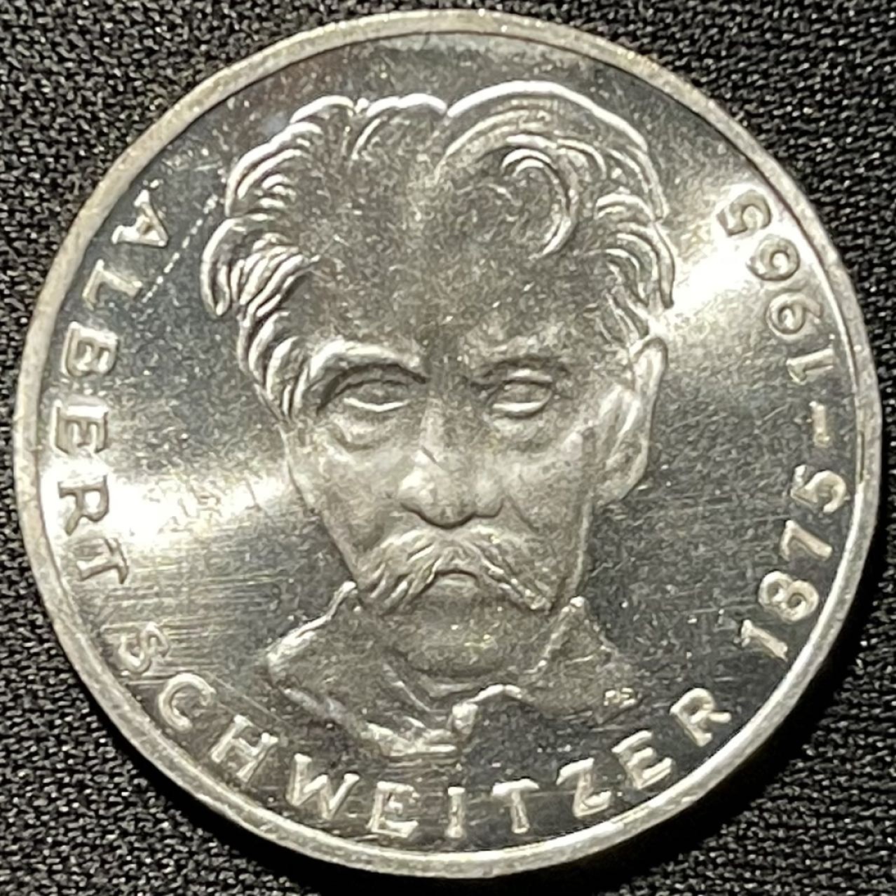 紫瑗钱币——第251期拍卖 联邦德国 1975年 G厂 阿尔伯特·施韦策诞辰100周年 5马克 11.2克 0.625银 UNC