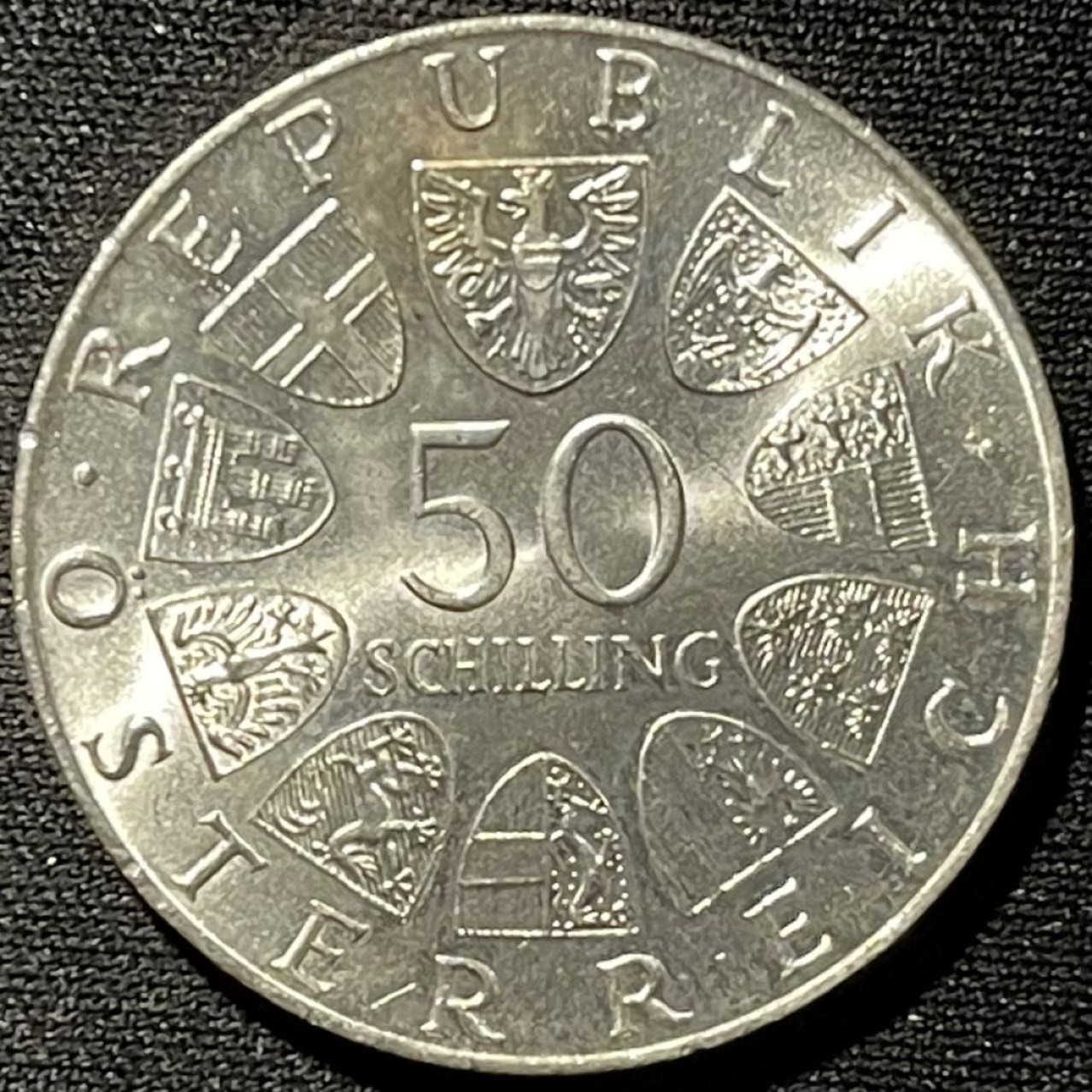 紫瑗钱币——第261期拍卖 奥地利 1973年 总统克纳诞辰100周年 50先令 20克 0.9银 UNC