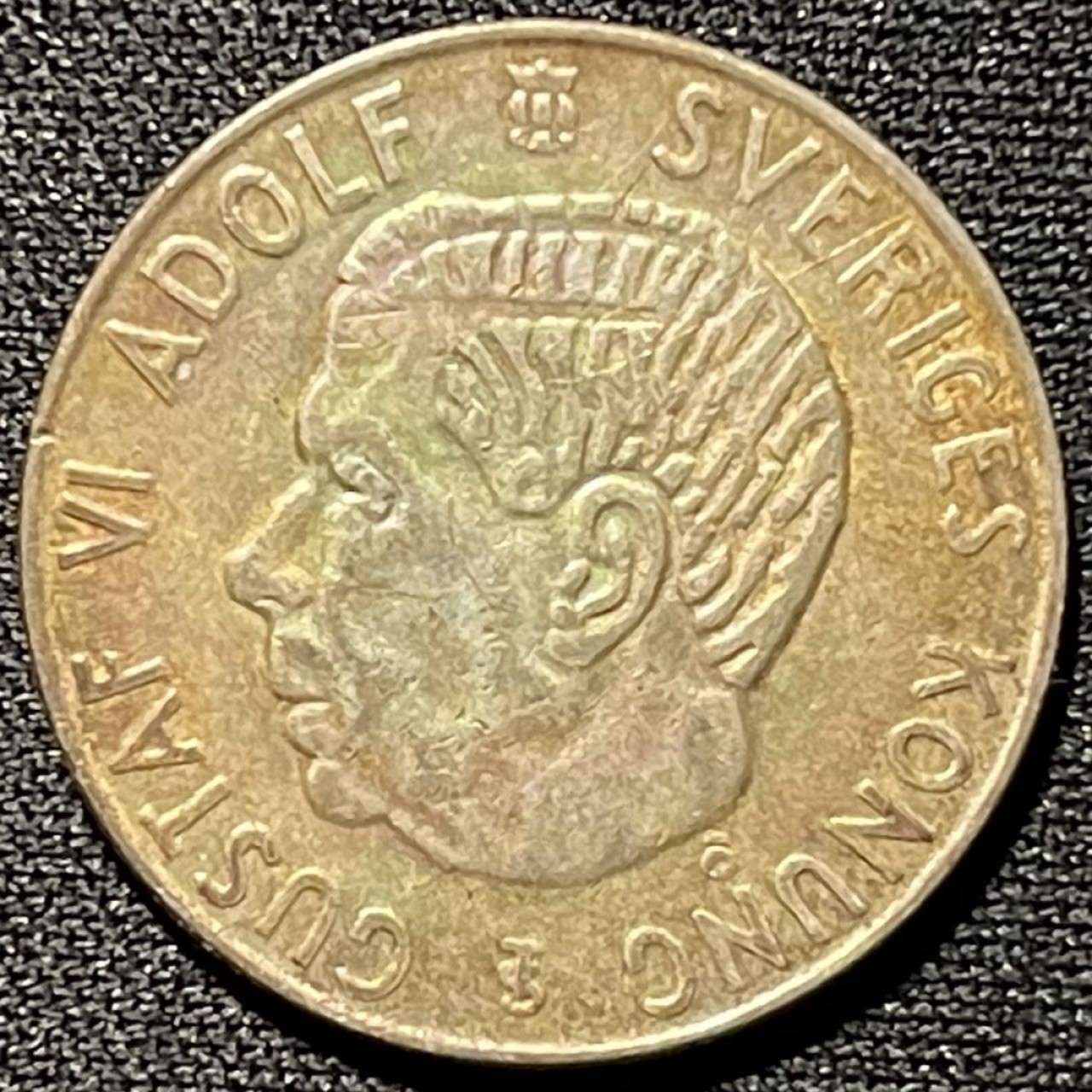 紫瑗钱币——第251期拍卖 瑞典 1956年 古斯塔夫六世 1克朗 7克 0.4银 五彩