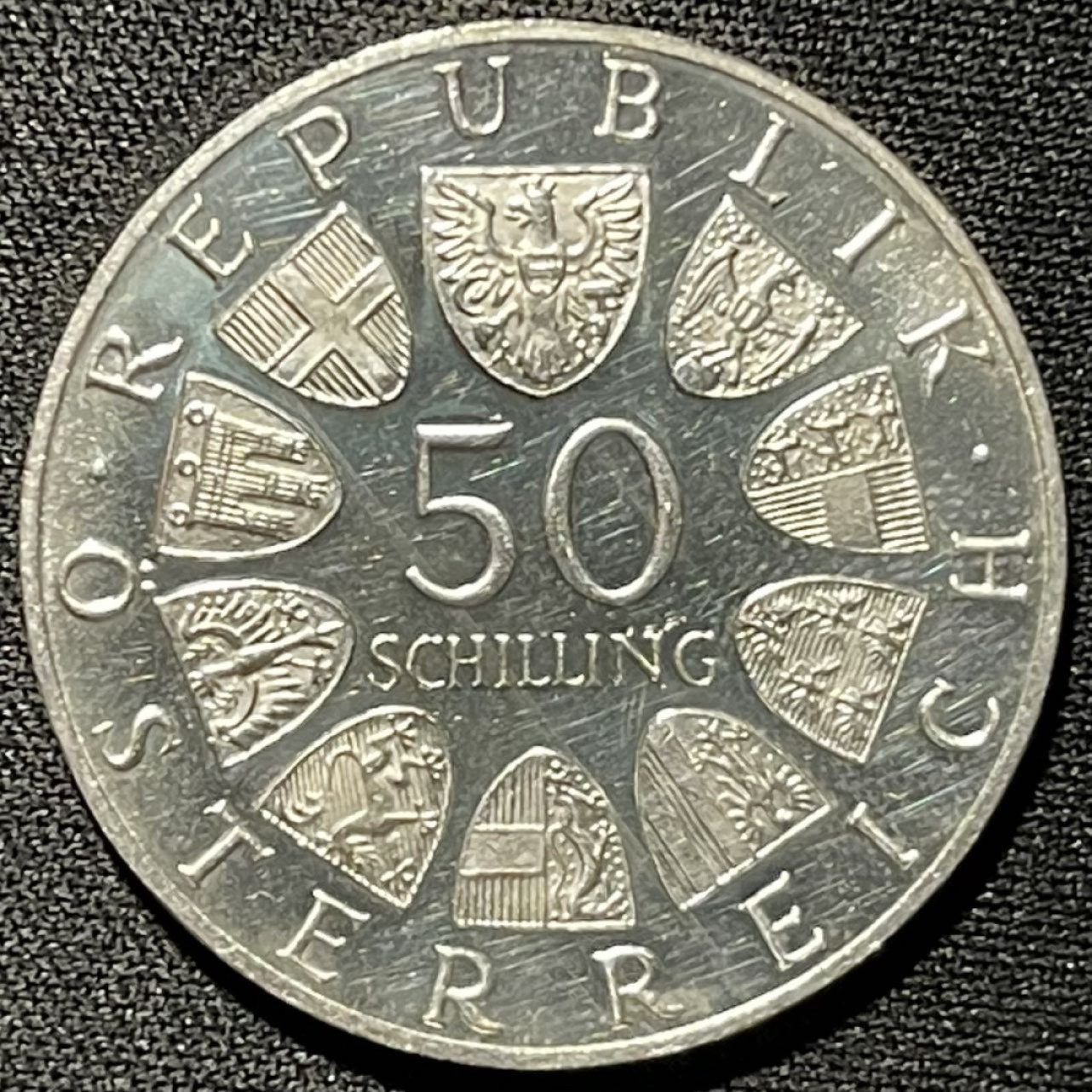 紫瑗钱币——第251期拍卖 奥地利 1968年 第二共和国建国50周年 50先令 20克 0.9银 精制