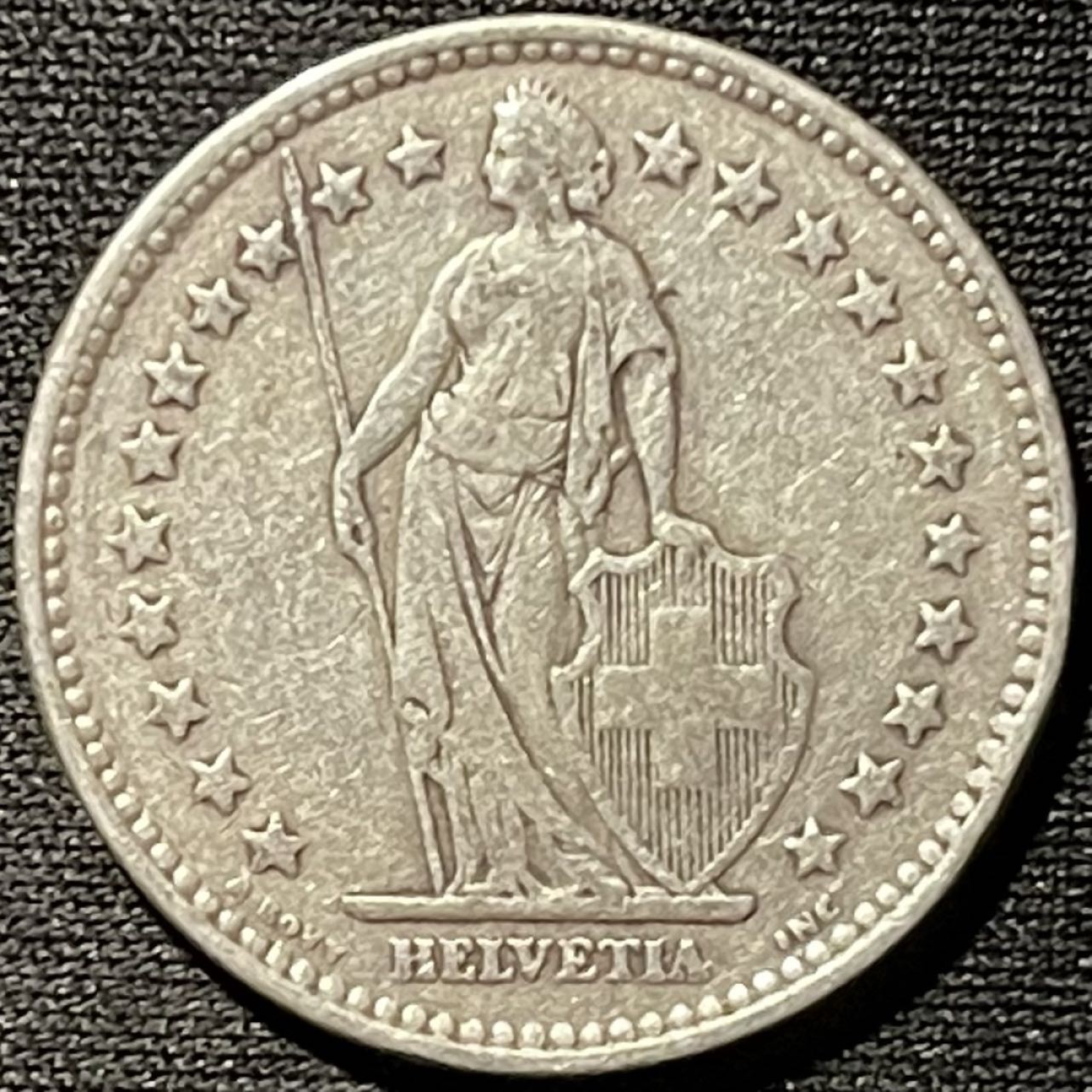 紫瑗钱币——第261期拍卖 瑞士 1920年 赫尔维蒂女神 2法郎 10克 0.835银