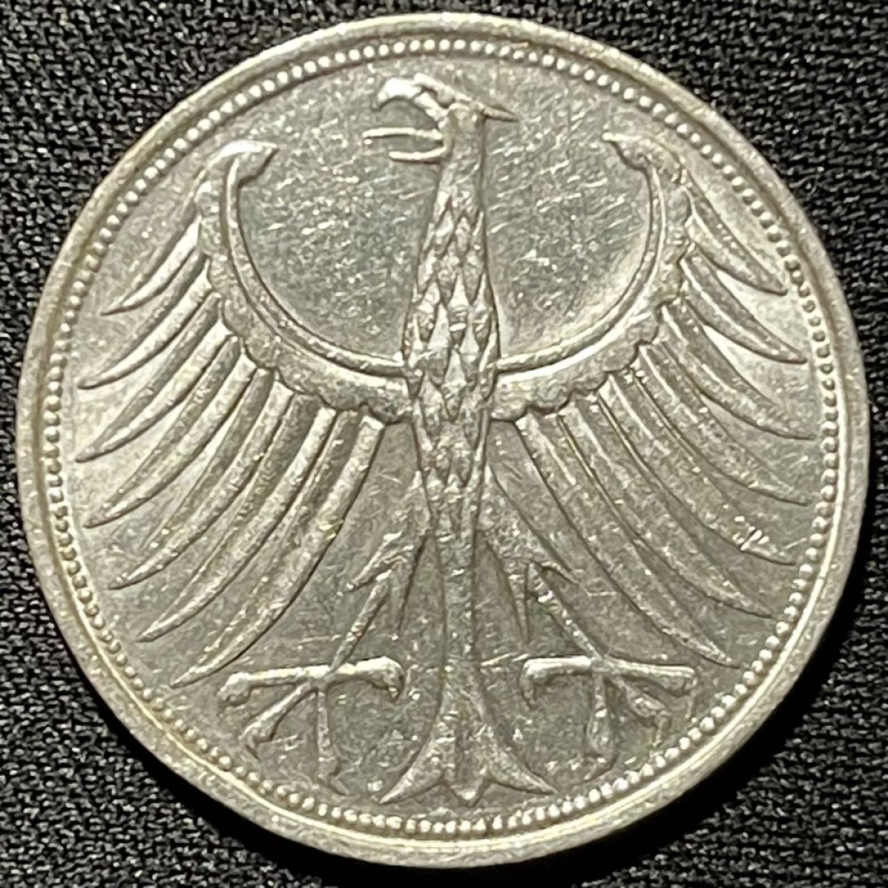 紫瑗钱币——第251期拍卖 联邦德国 1956年 J厂 流通 5马克 11.2 0.625银