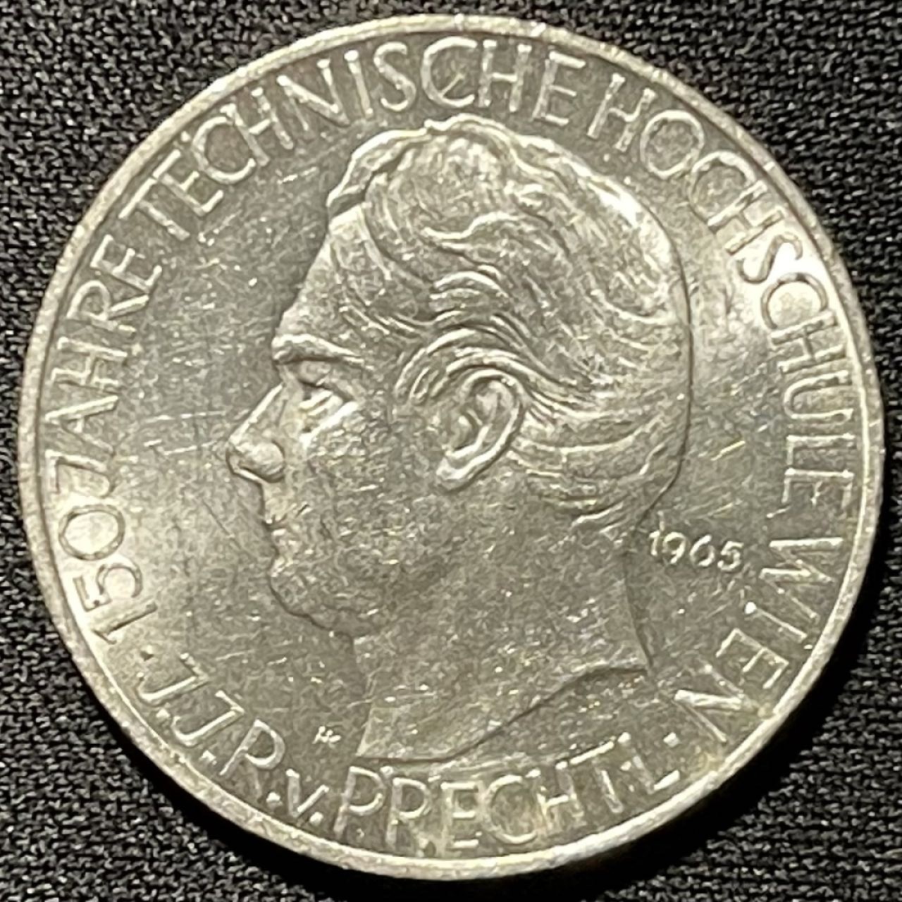 紫瑗钱币——第251期拍卖 奥地利 1965年 维也纳技术大学150周年 25先令 13克 0.8银 UNC