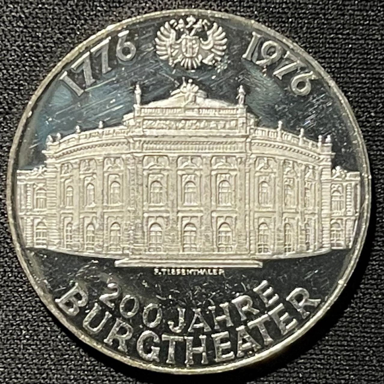 紫瑗钱币——第251期拍卖 奥地利 1976年 宫廷剧院诞辰200周年 100先令 24克 0.64银 精制