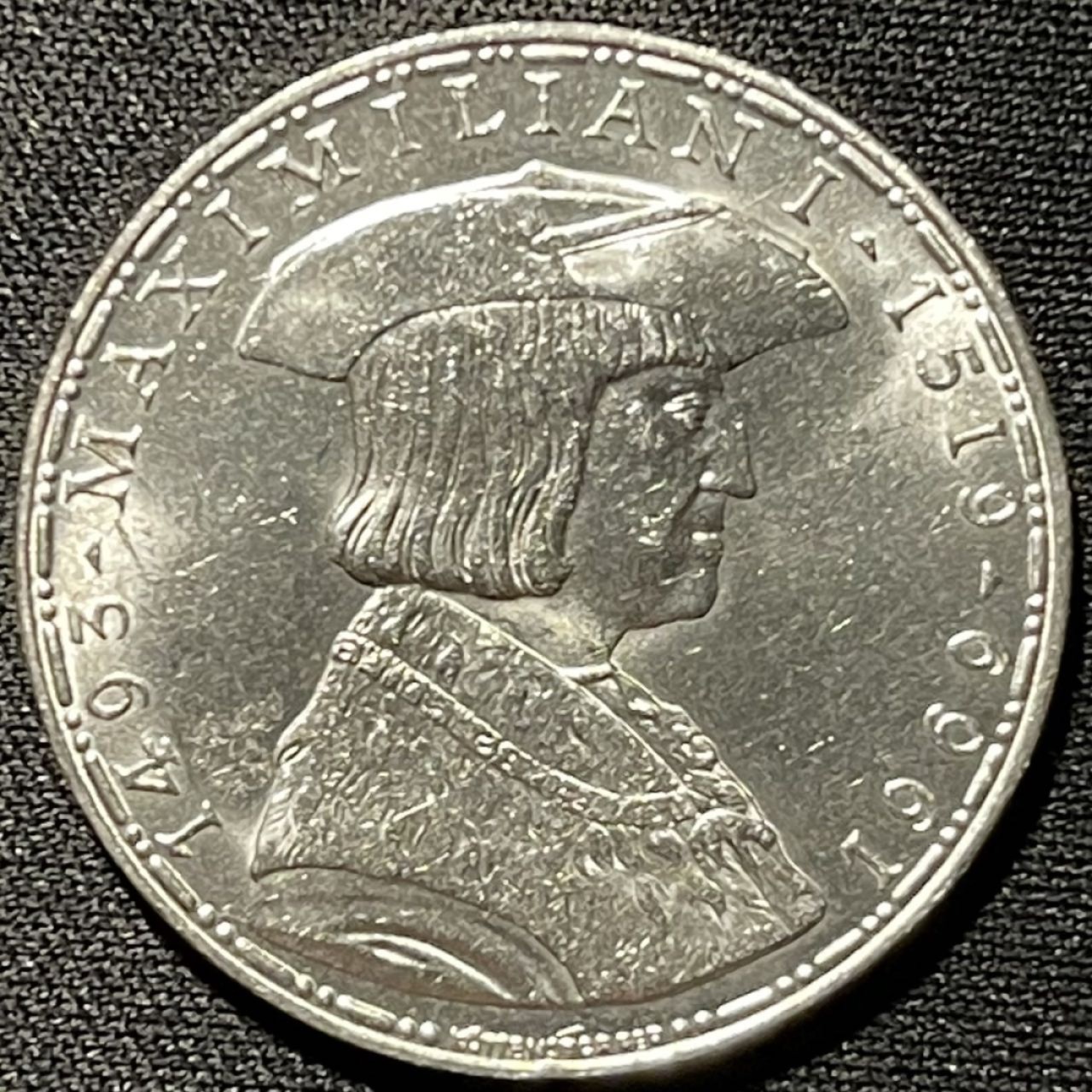 紫瑗钱币——第251期拍卖 奥地利 1969年 马克西米安诞辰450周年 50先令 20克 0.9银 UNC