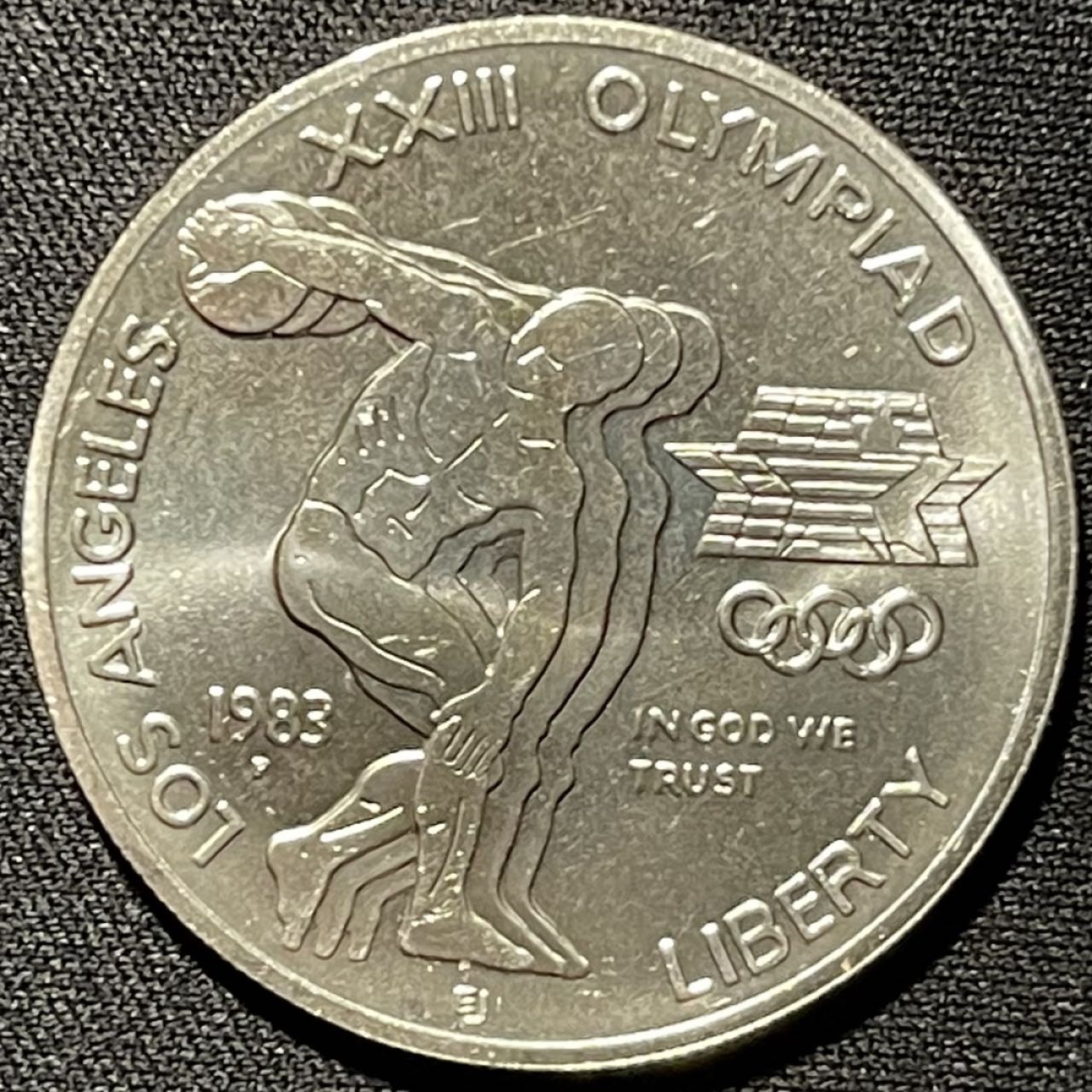 紫瑗钱币——第251期拍卖 美国 1983年 洛杉矶奥运会 铁饼 1元 26.73克 0.9银 UNC