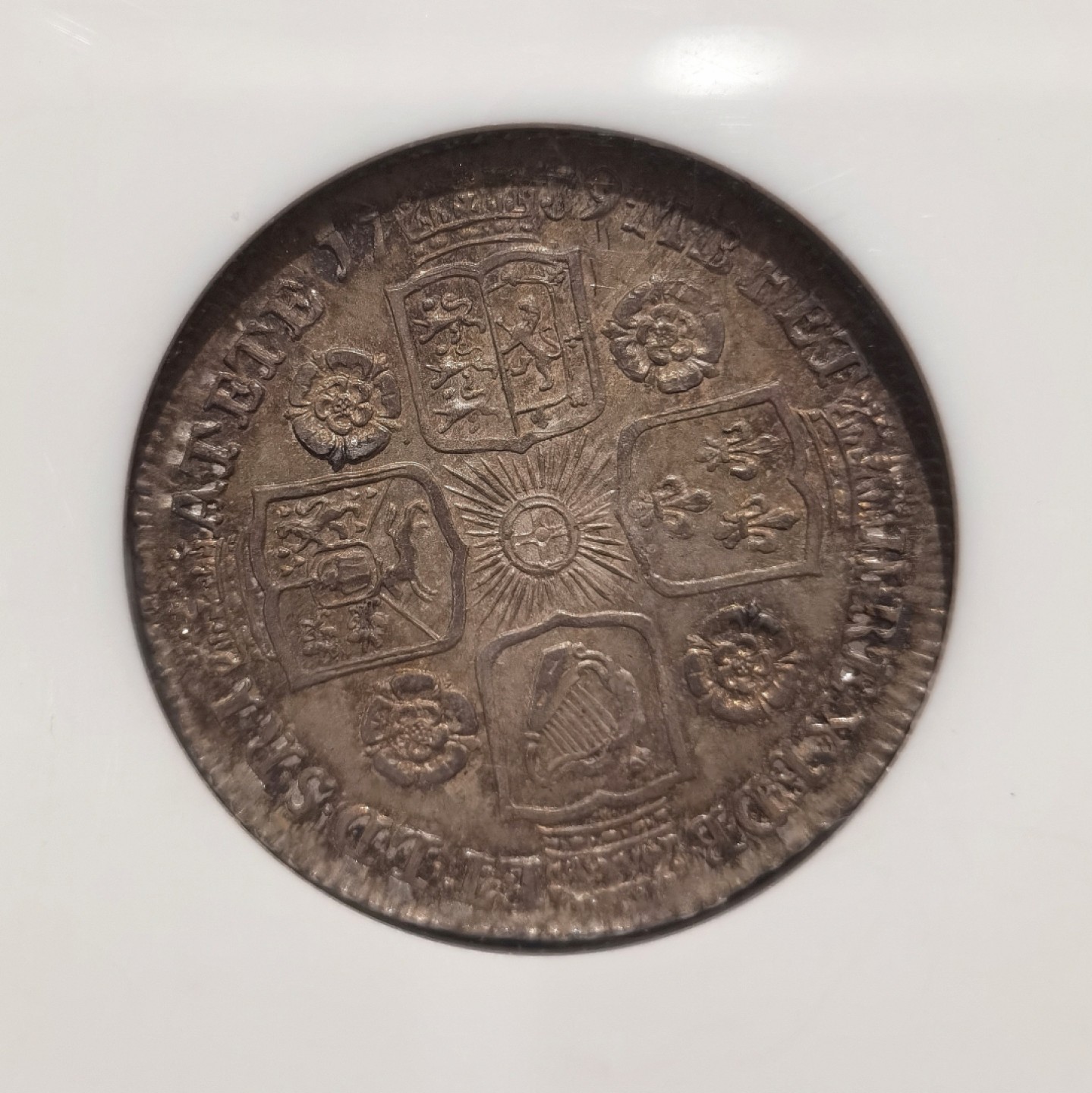 兔年首拍——博洋堂世界钱币拍卖第014期（全场包邮） NGC MS63 1739年英国乔治二世玫瑰1先令 稀少 人像面满包浆 背边缘可见底板镜面效果 爱不释手的一枚