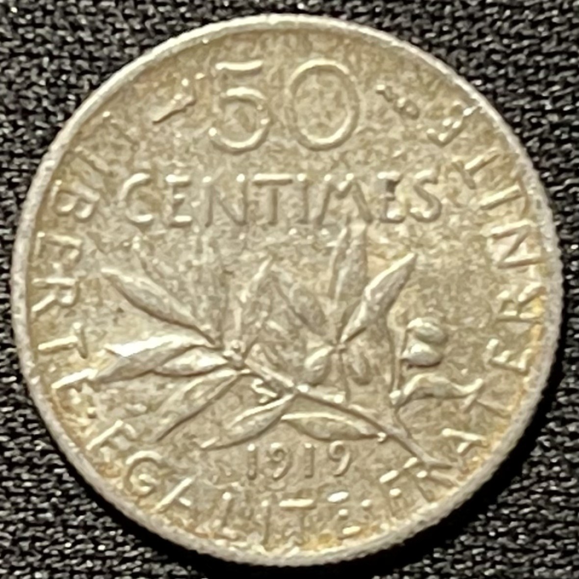 紫瑗钱币——第251期拍卖 法国 1919年 播种女神 50分 2.5克 0.835银