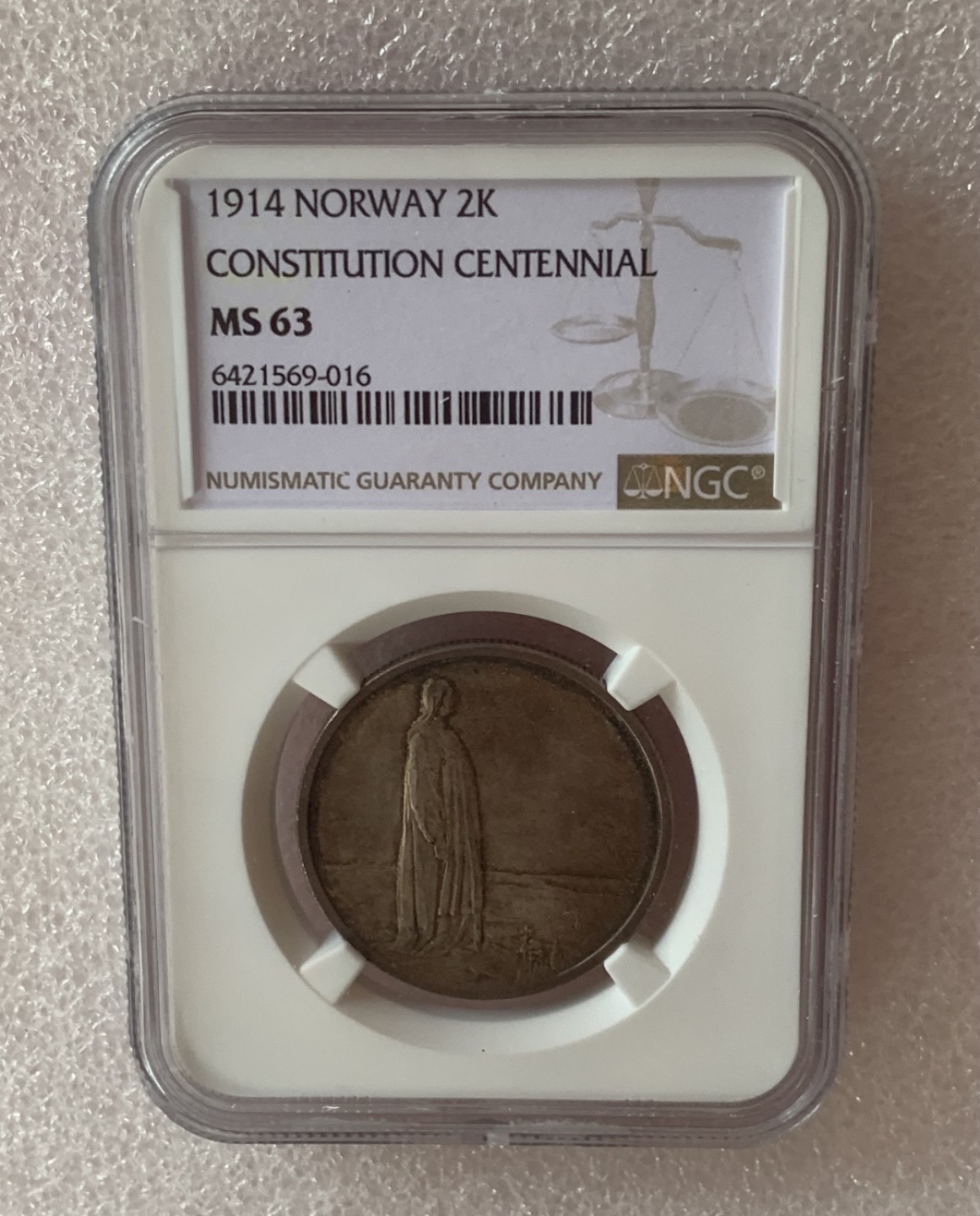 瓶子🏺第77期拍卖会 挪威1914年宪法百年纪念银币 MS63