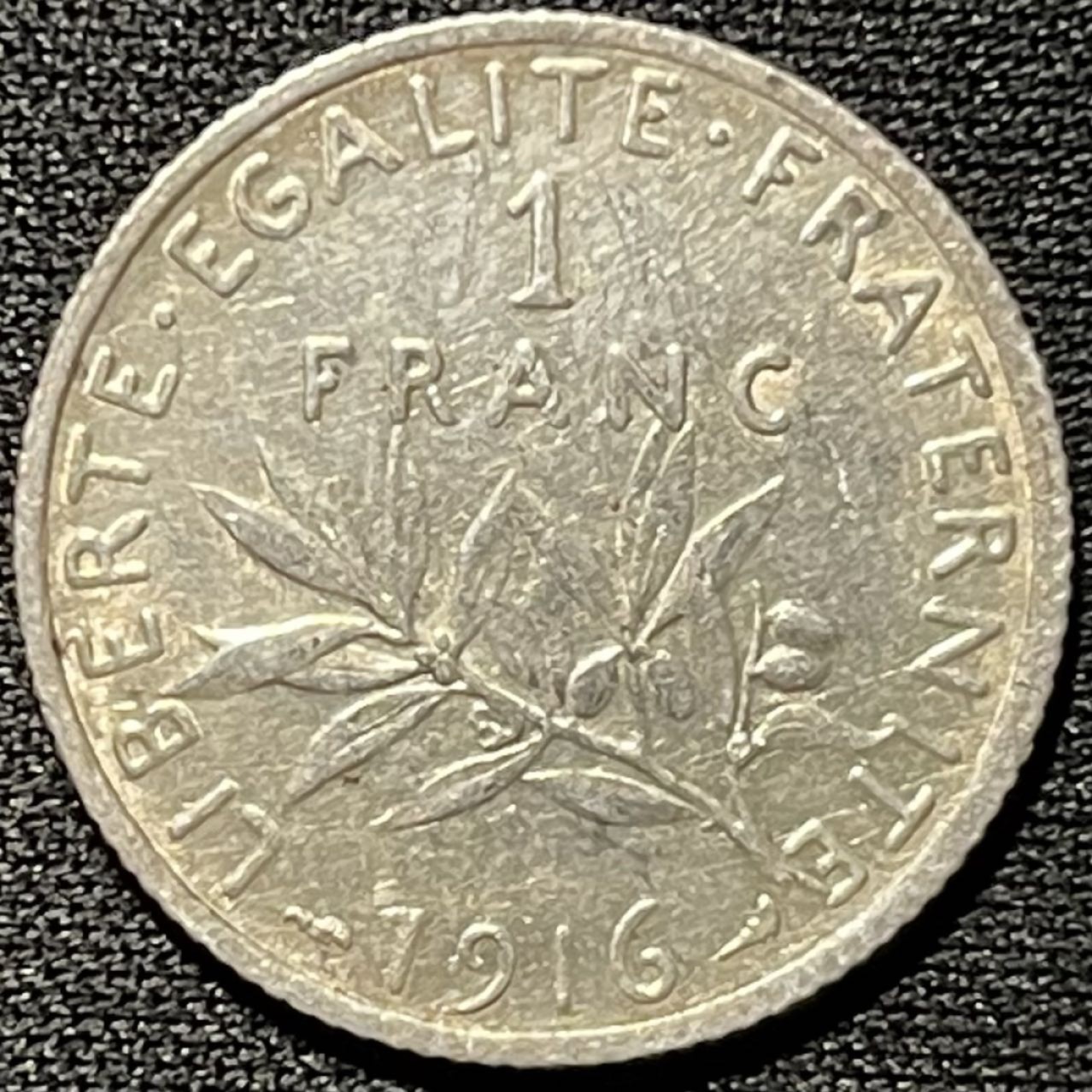 紫瑗钱币——第251期拍卖 法国 1916年 播种女神 1法郎 5克 0.835银 UNC