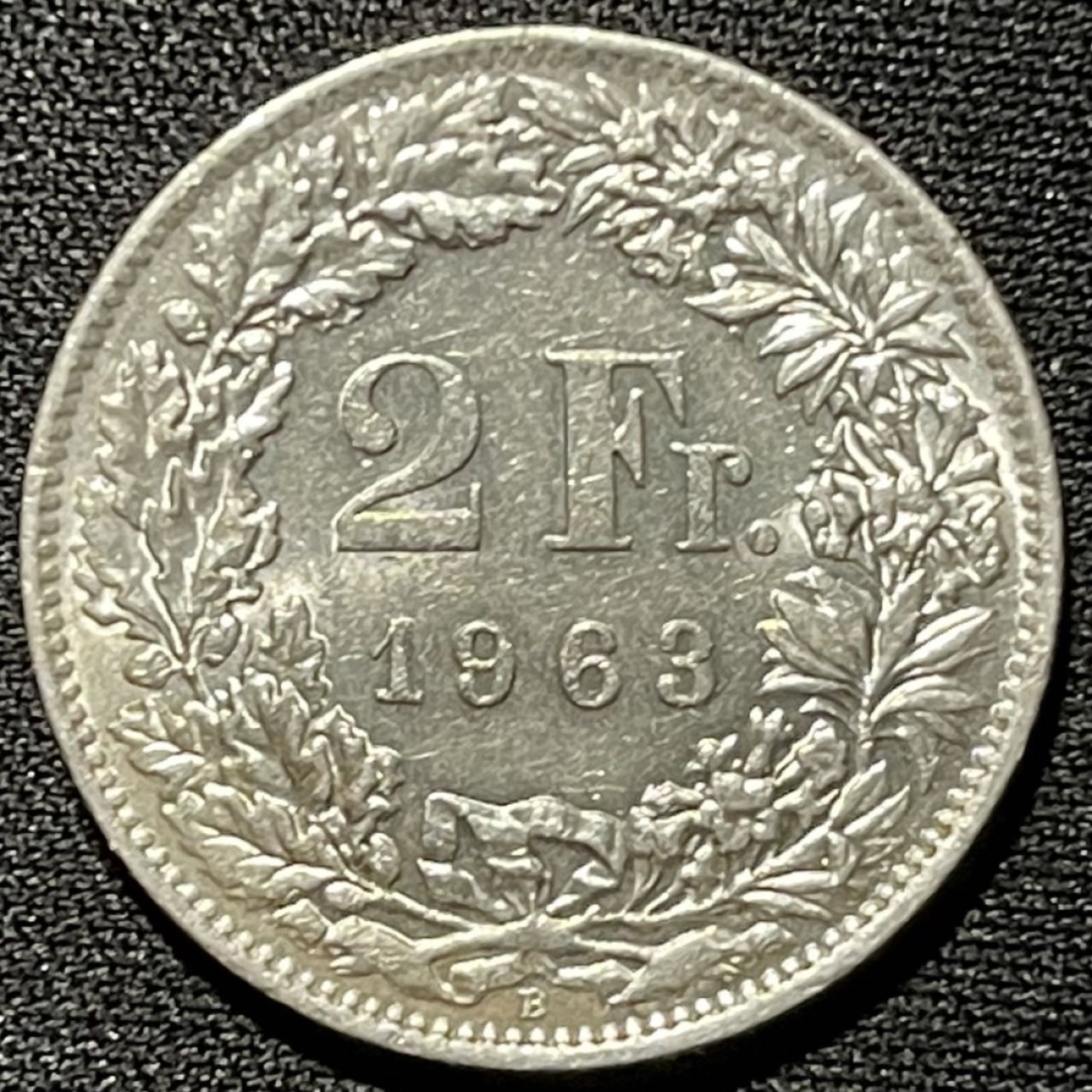 紫瑗钱币——第251期拍卖 瑞士 1963年 赫尔维蒂女神 2法郎 10克 0.835银 UNC