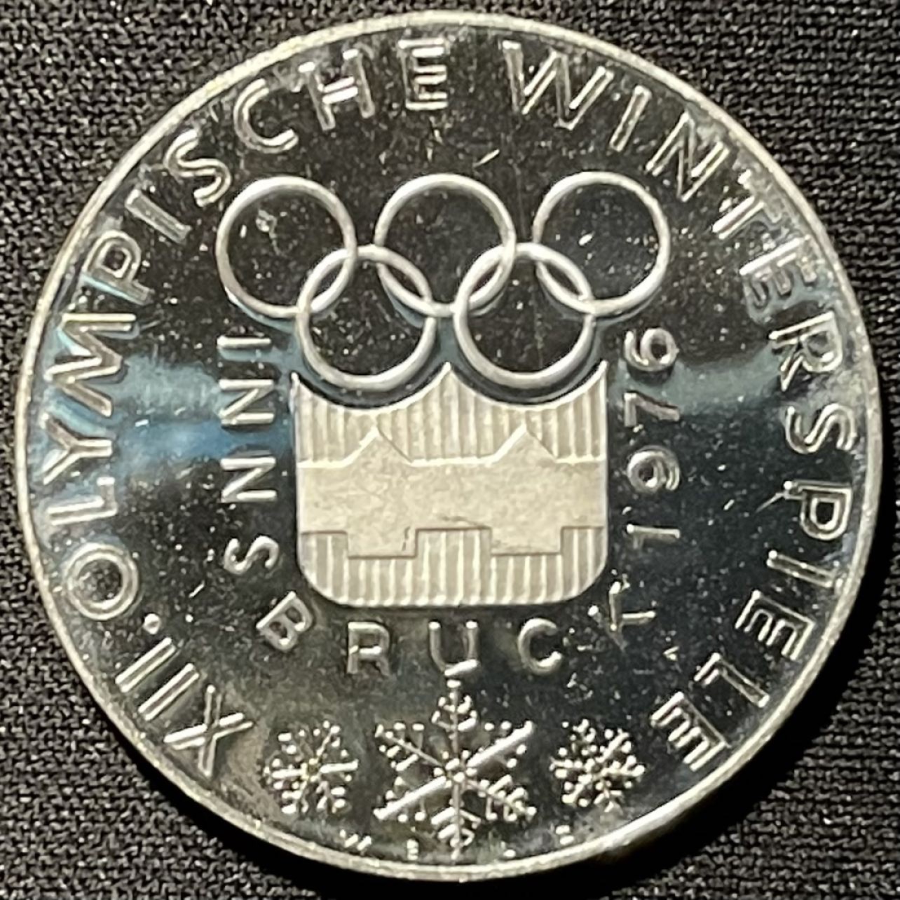 紫瑗钱币——第251期拍卖 奥地利 1976年 因斯布鲁克冬奥运 会徽 100先令 24克 0.64银 精制