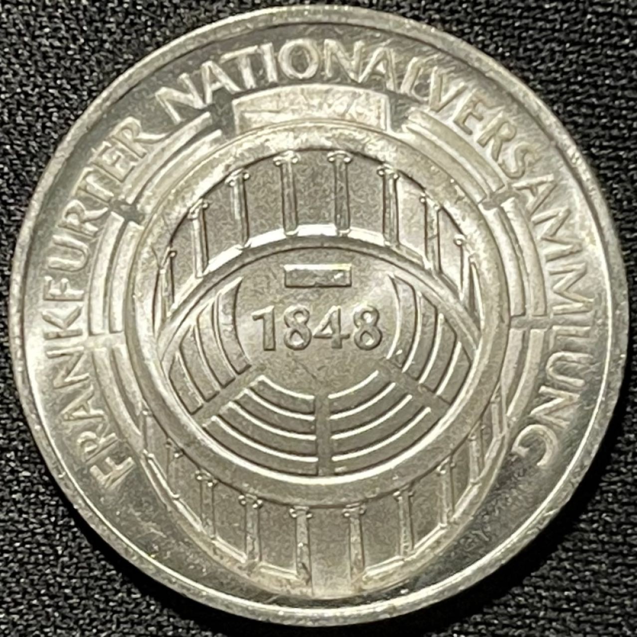 紫瑗钱币——第251期拍卖 联邦德国 1973年 G厂 法兰克福议会诞辰125后年 11.2克 0.625银 UNC