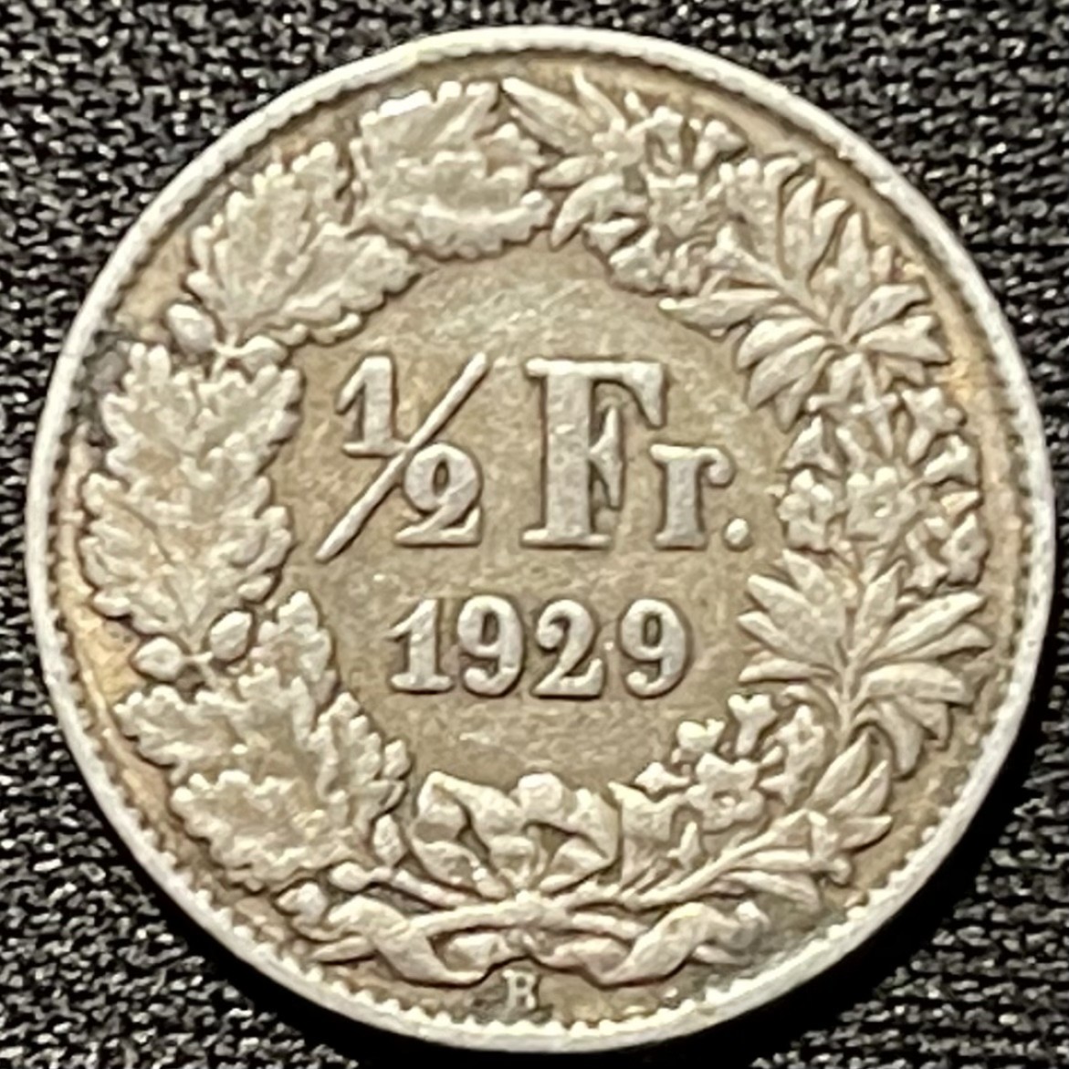 紫瑗钱币——第251期拍卖 瑞士 1929年 赫尔维蒂亚 1/2法郎 2.5克 0.835银