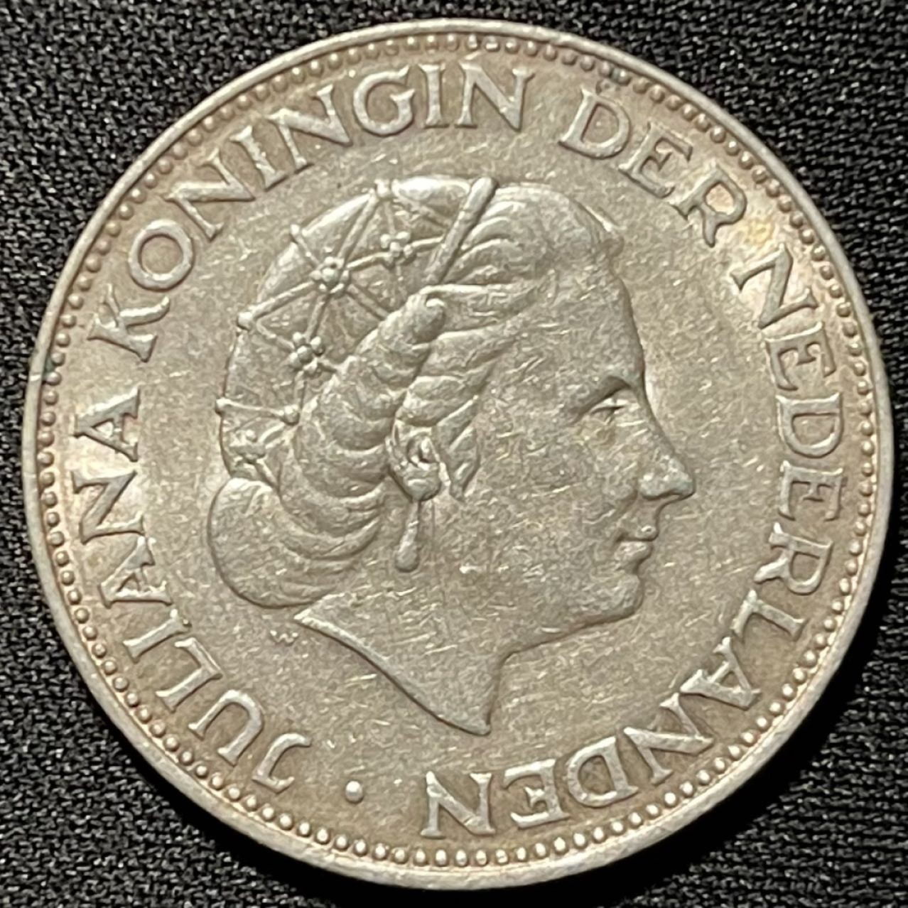 紫瑗钱币——第251期拍卖 荷兰 1961年 朱莉安娜女王 2.5盾 15克 0.72银 UNC