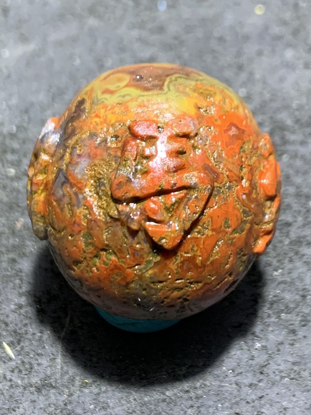 精美原皮战国红玛瑙亚光雕刻马到成功珠一颗！