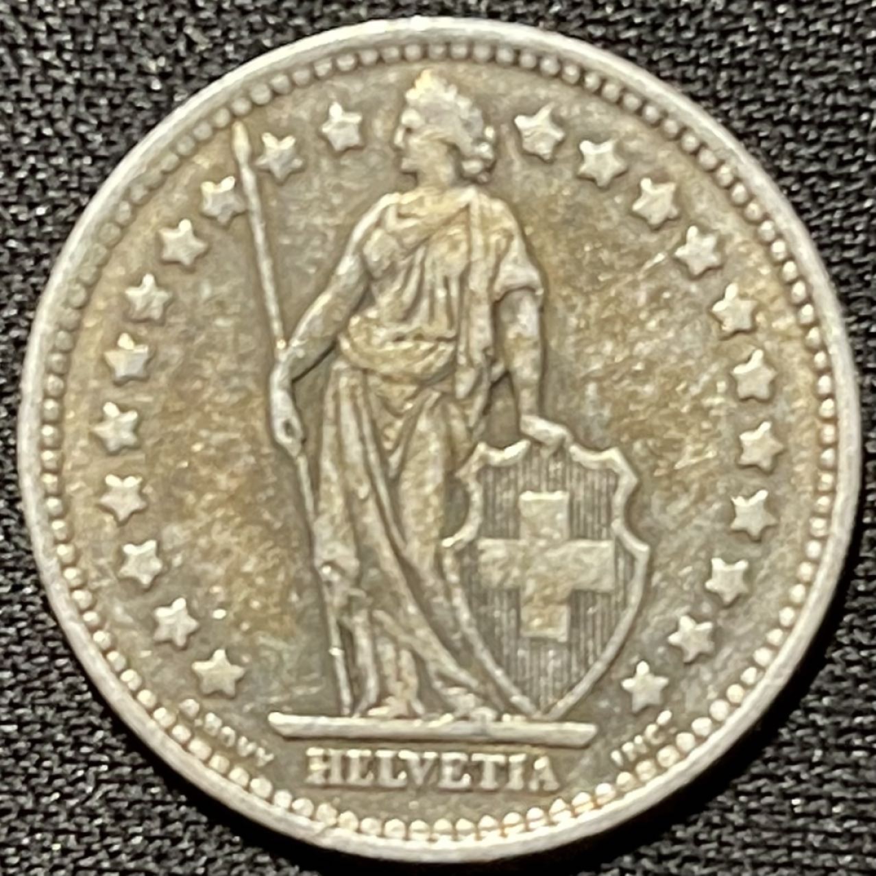 紫瑗钱币——第251期拍卖 瑞士 1945年 赫尔维蒂亚 1法郎 5克 0.835银