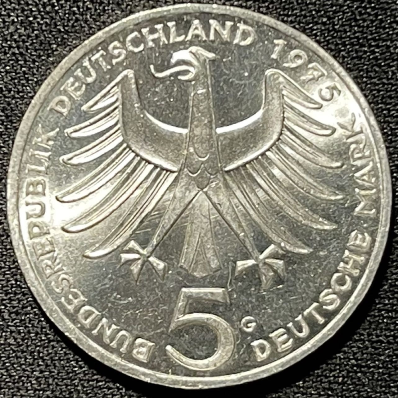 紫瑗钱币——第251期拍卖 联邦德国 1975年 G厂 阿尔伯特·施韦策诞辰100周年 5马克 11.2克 0.625银 UNC