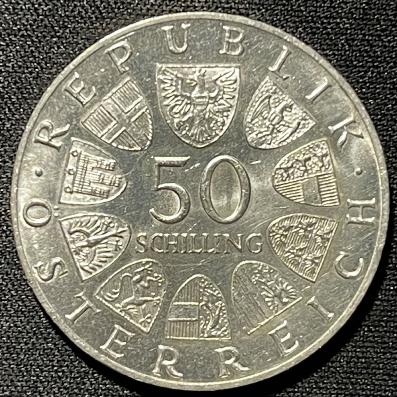 紫瑗钱币——第251期拍卖 奥地利 1966年 国家银行150周年 50先令 20克 0.9银 UNC