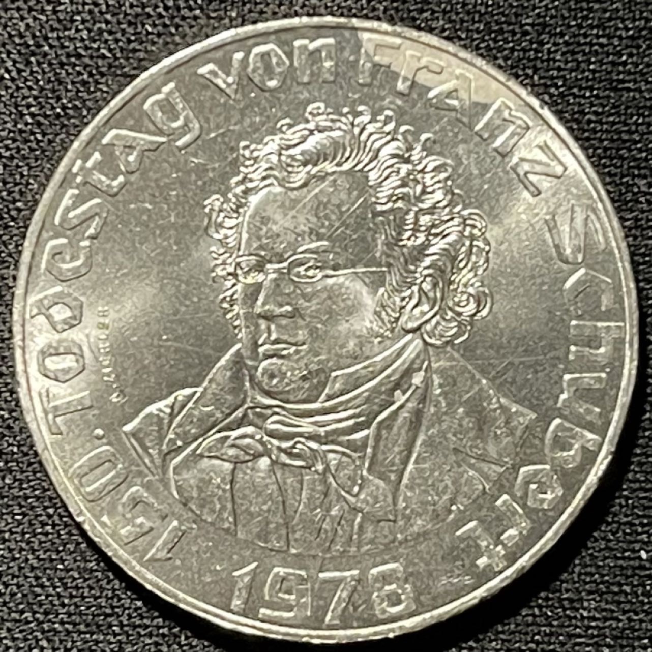 紫瑗钱币——第251期拍卖 奥地利 1978年 舒伯特150周年 50先令 20克 0.64银 UNC