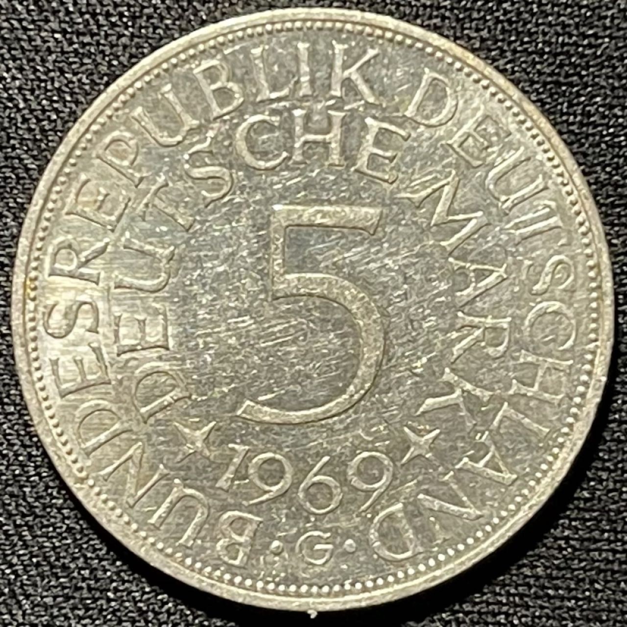 紫瑗钱币——第251期拍卖 联邦德国 1951年 G厂 流通 5马克 11.2 0.625银 UNC