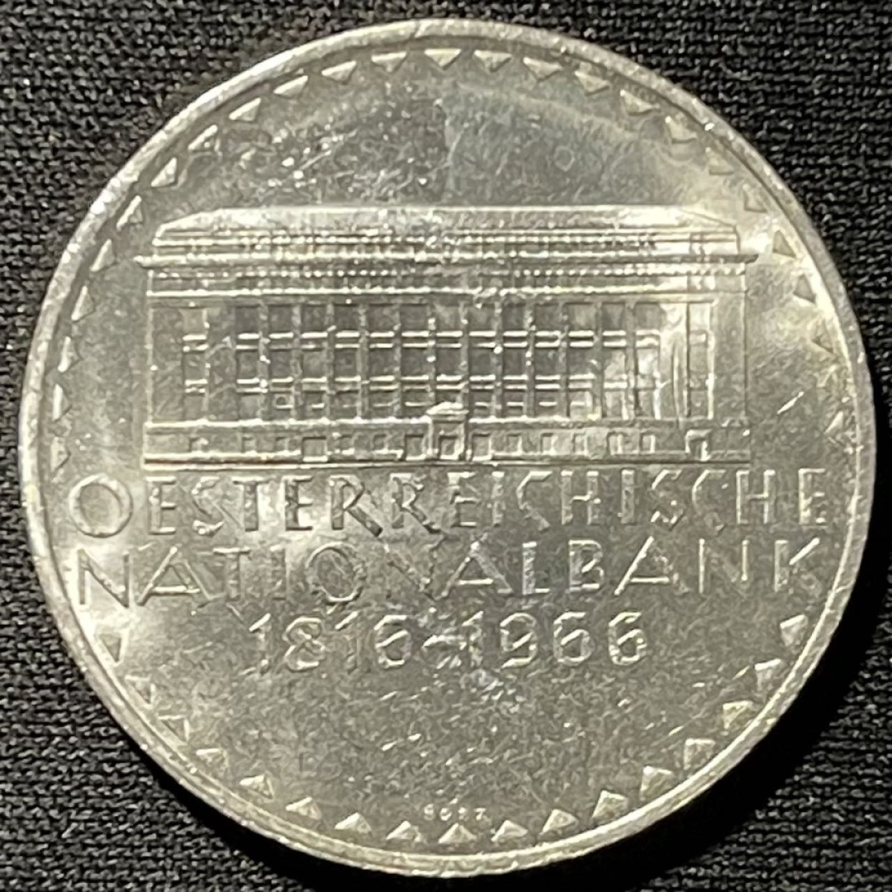 紫瑗钱币——第261期拍卖 奥地利 1966年 国家银行150周年 50先令 20克 0.9银 UNC