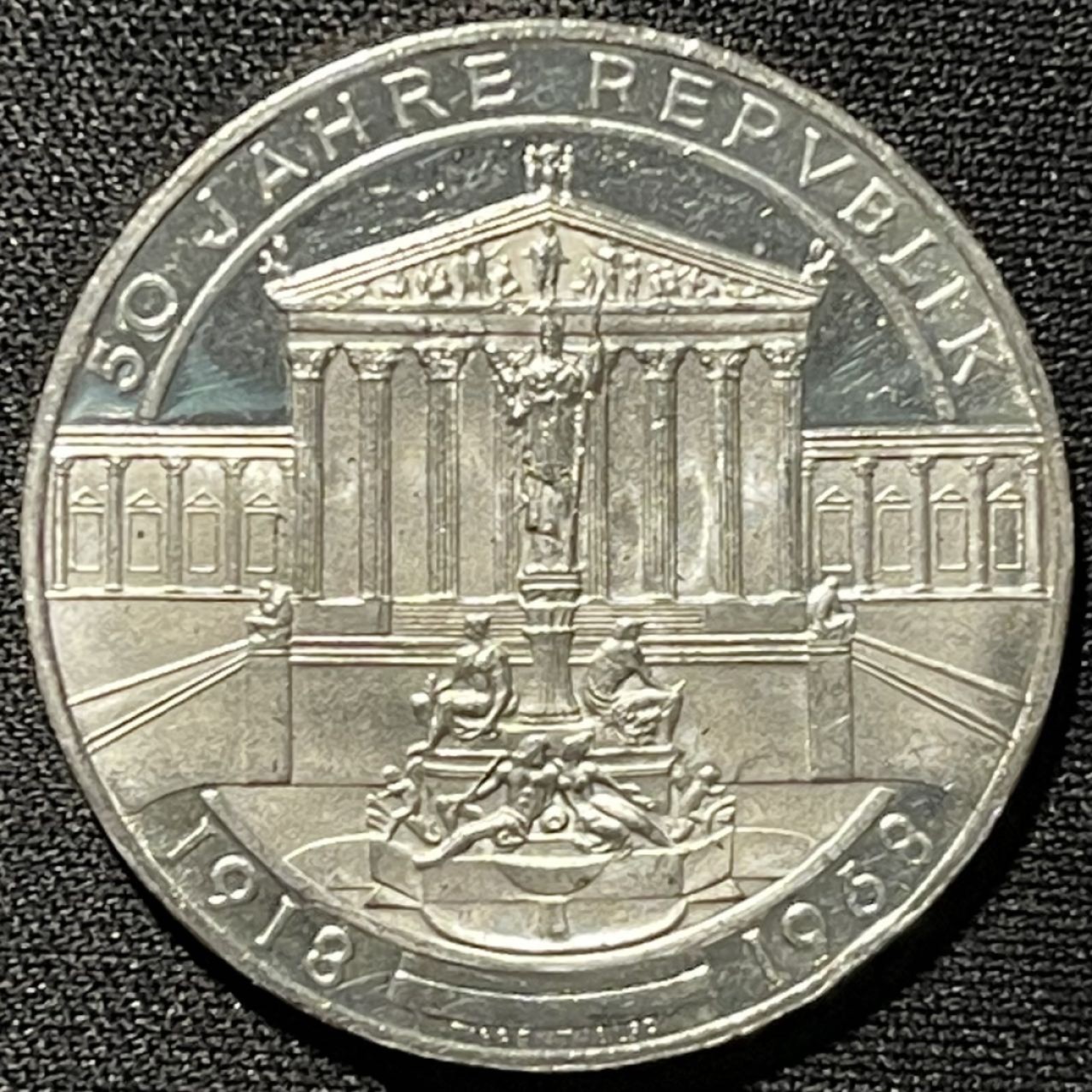 紫瑗钱币——第251期拍卖 奥地利 1968年 第二共和国建国50周年 50先令 20克 0.9银 精制