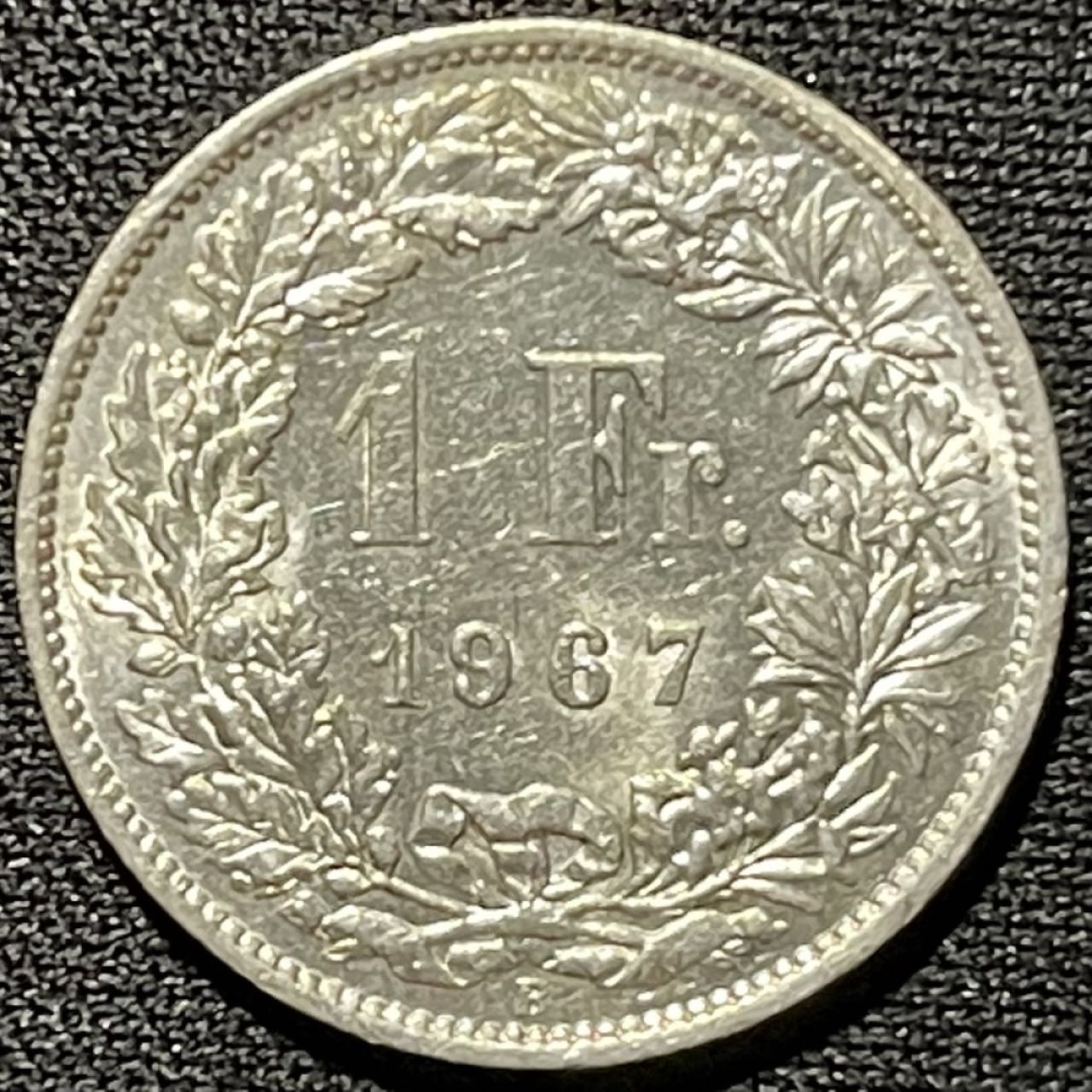 紫瑗钱币——第251期拍卖 瑞士 1967年 赫尔维蒂亚 1法郎 5克 0.835银 UNC