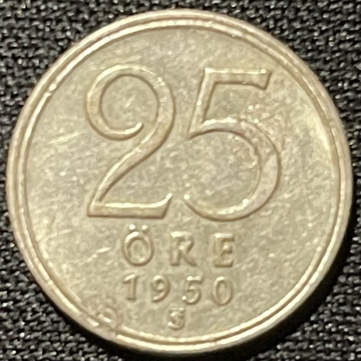 紫瑗钱币——第251期拍卖 瑞典 1950年 古斯塔夫六世 25欧尔 2.32克 0.4银