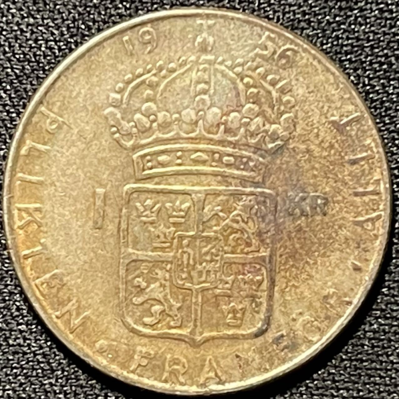 紫瑗钱币——第251期拍卖 瑞典 1956年 古斯塔夫六世 1克朗 7克 0.4银 五彩