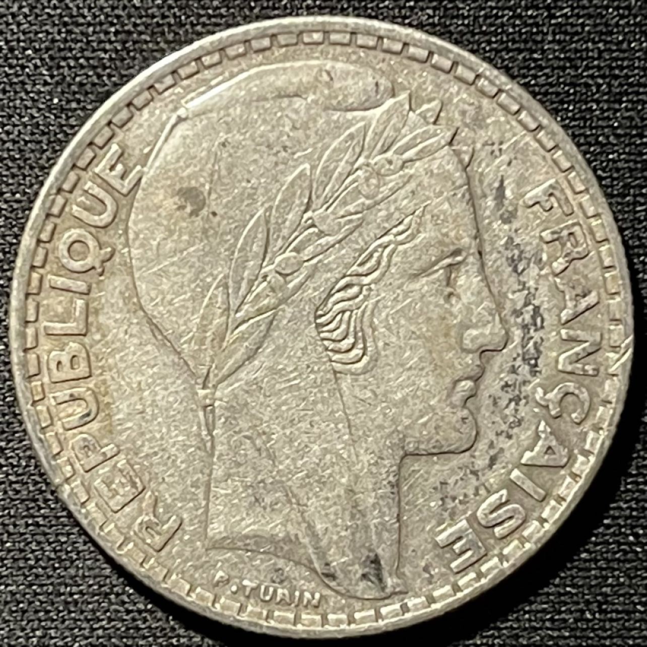 紫瑗钱币——第261期拍卖 法国 1933年 自由女神 20法郎 银币 20克 0.68银