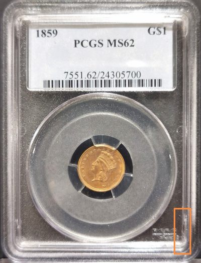 兔年首拍——博洋堂世界钱币拍卖第014期（全场包邮） - PCGS MS62 1859年美国少见的印第安女神1美元金币 发行量仅168244枚 P往上仅131枚 62分P网指导价4766元