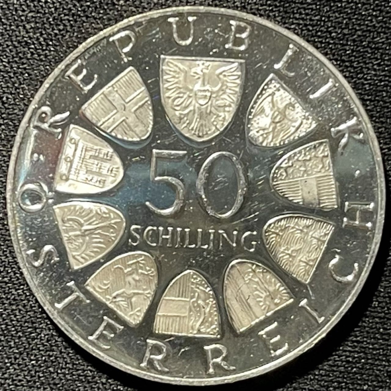 紫瑗钱币——第264期拍卖 奥地利 1974年 维也纳国际花卉展 50先令 20克 0.64银 精制