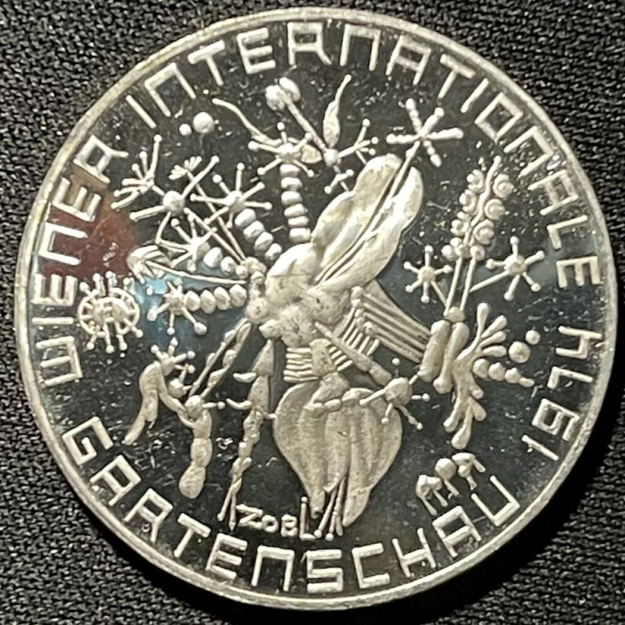 紫瑗钱币——第264期拍卖 奥地利 1974年 维也纳国际花卉展 50先令 20克 0.64银 精制