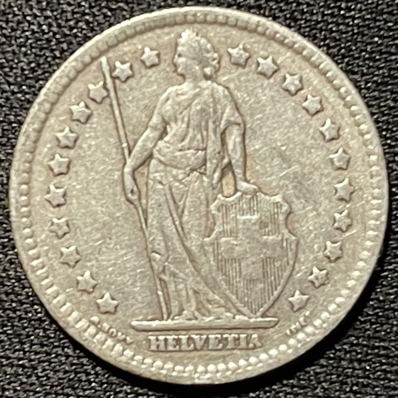 紫瑗钱币——第264期拍卖 瑞士 1928年 赫尔维蒂亚 1法郎 5克 0.835银