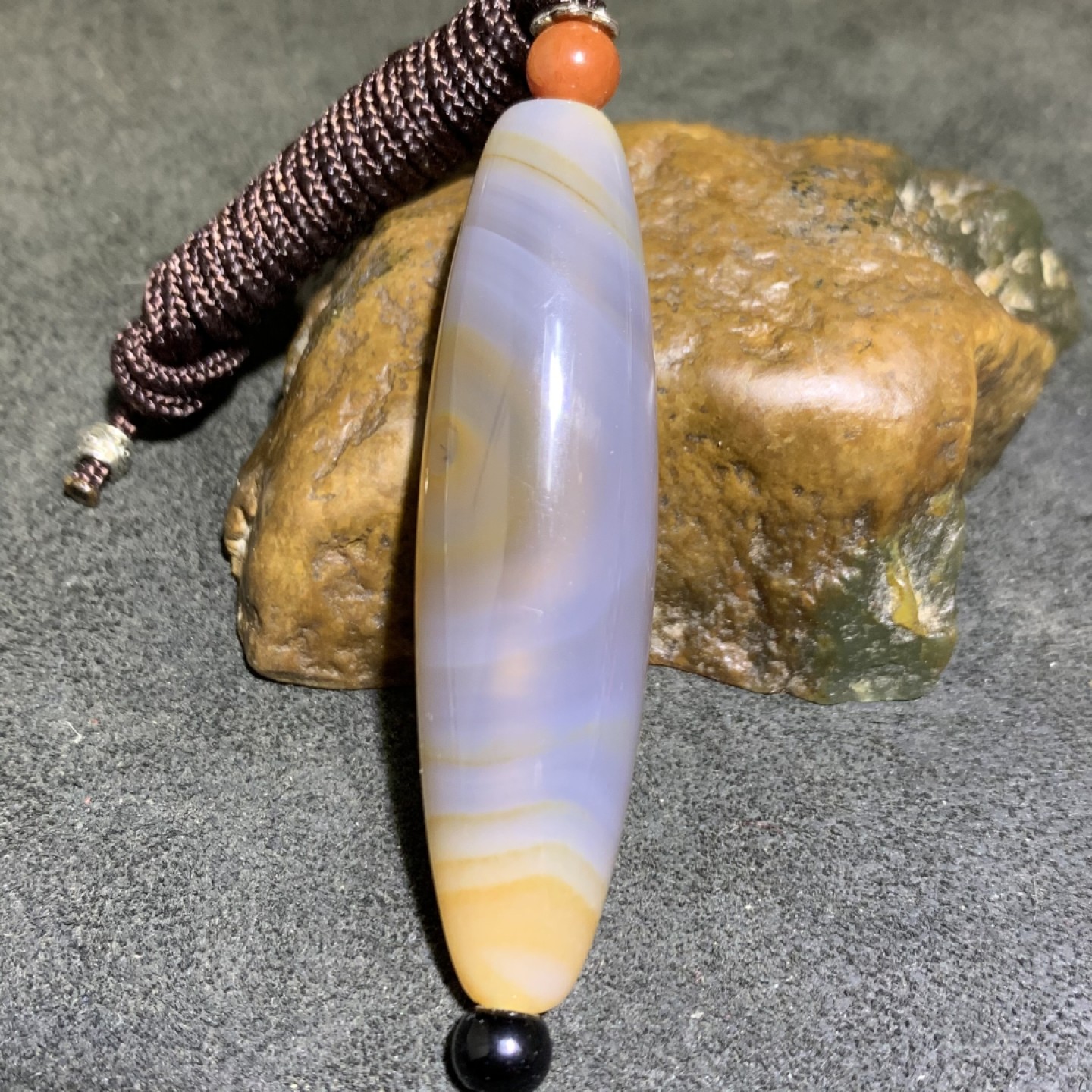 精美高玉化巴西玛瑙天眼大桶珠吊坠一个，