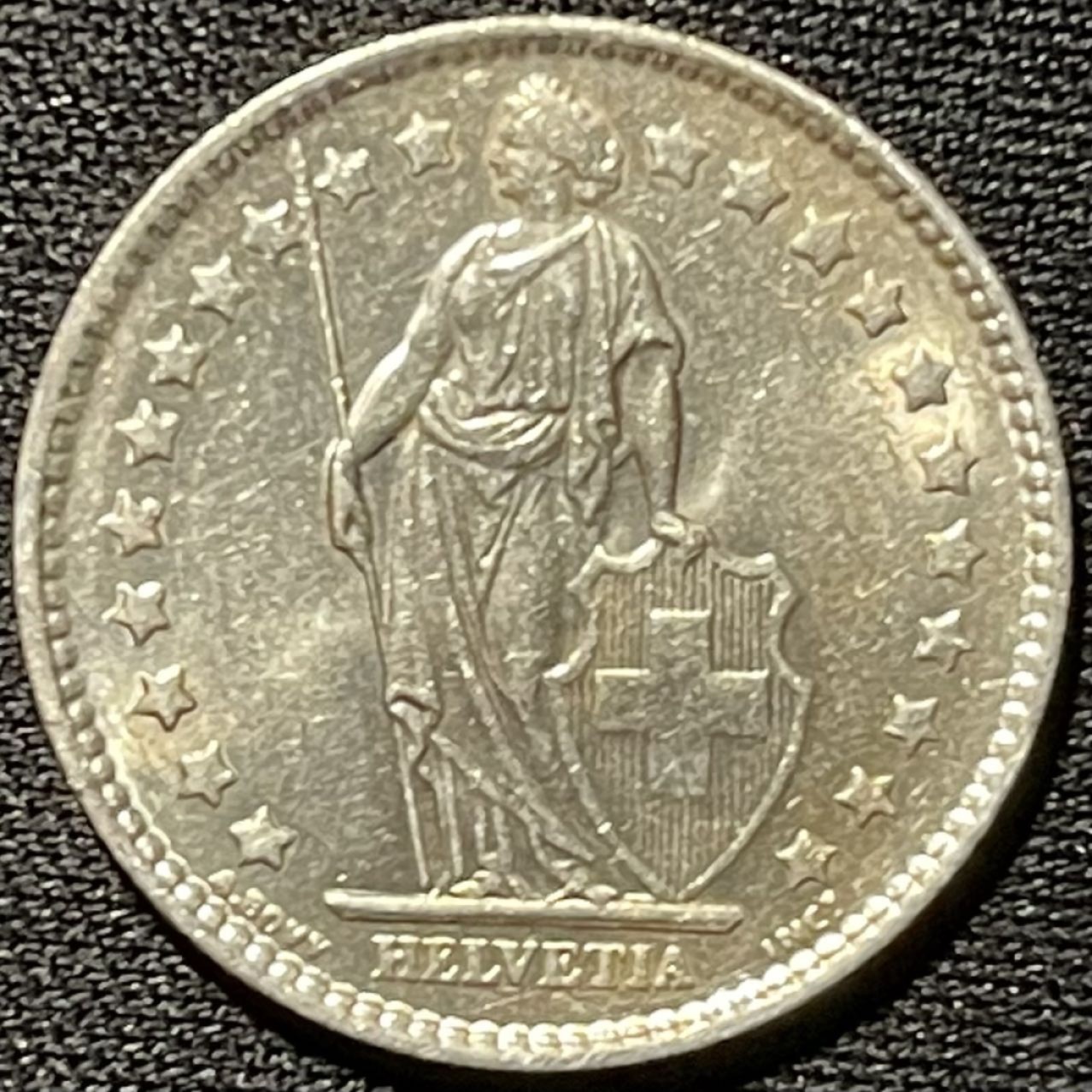 紫瑗钱币——第264期拍卖 瑞士 1964年 赫尔维蒂亚 1法郎 5克 0.835银 UNC