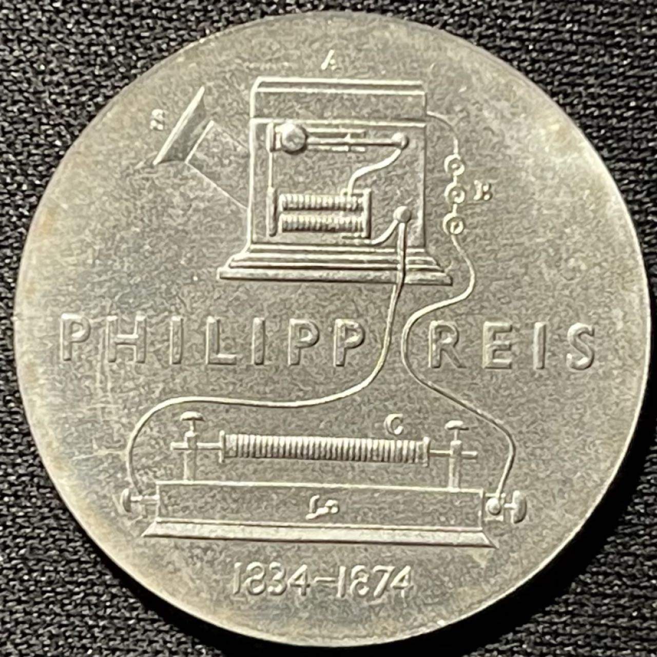 紫瑗钱币——第324期拍卖 民主德国 1974年 菲利普·里斯 逝世100周年 5马克 纪念币 UNC