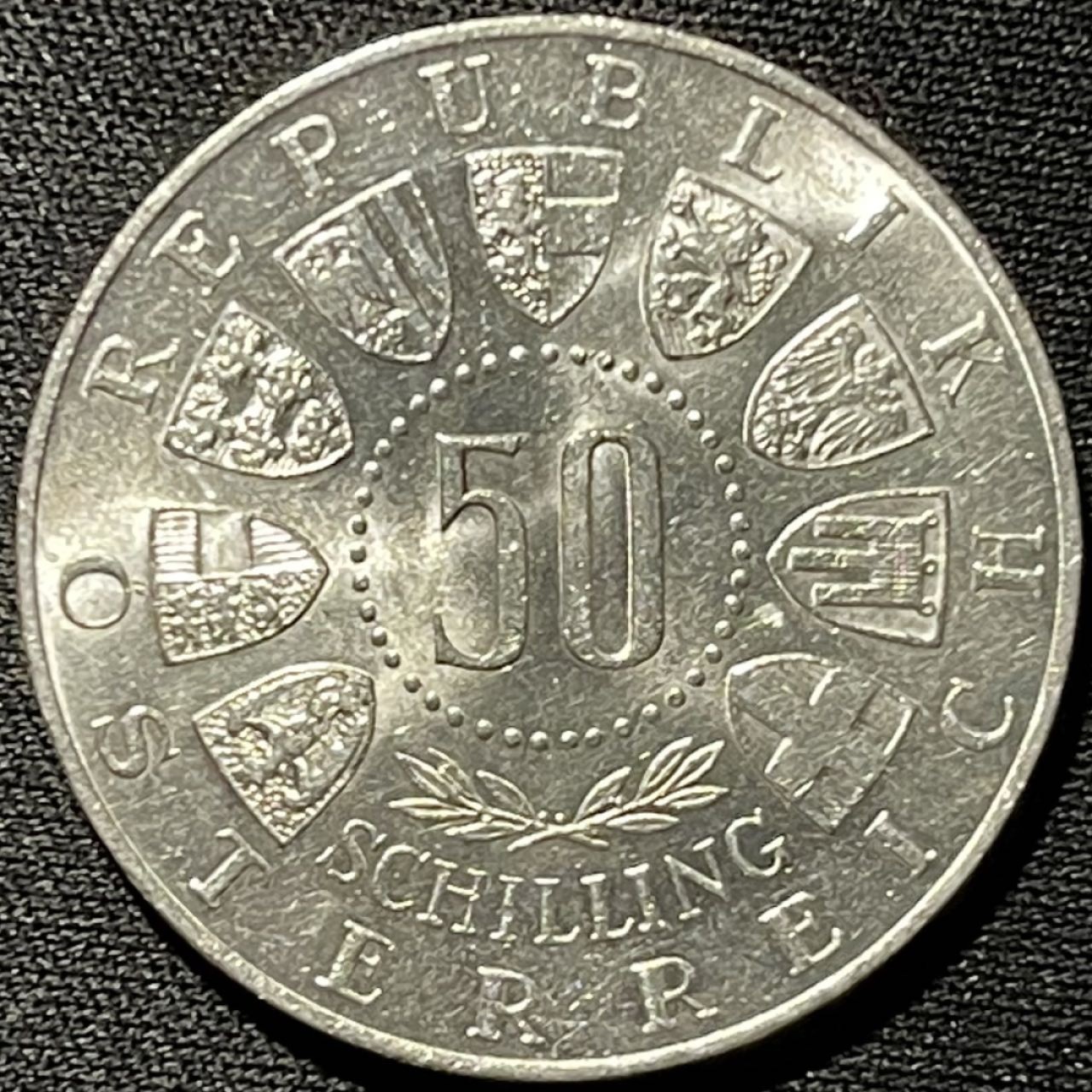 紫瑗钱币——第264期拍卖 奥地利 1963年 蒂罗尔联邦600周年 50先令 20克 0.9银 UNC