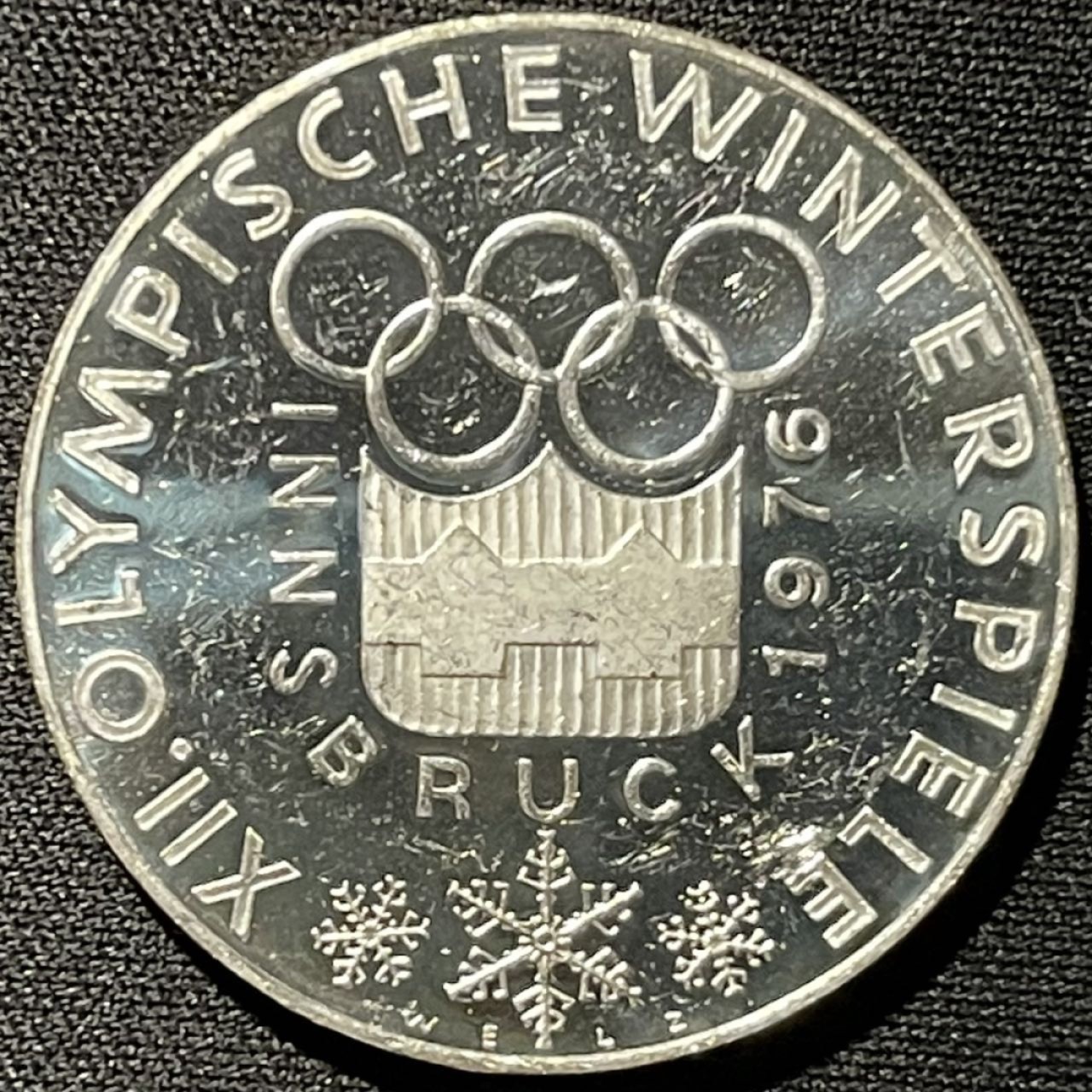 紫瑗钱币——第264期拍卖 奥地利 1976年 因斯布鲁克冬奥运 主会场 100先令 24克 0.64银 精制