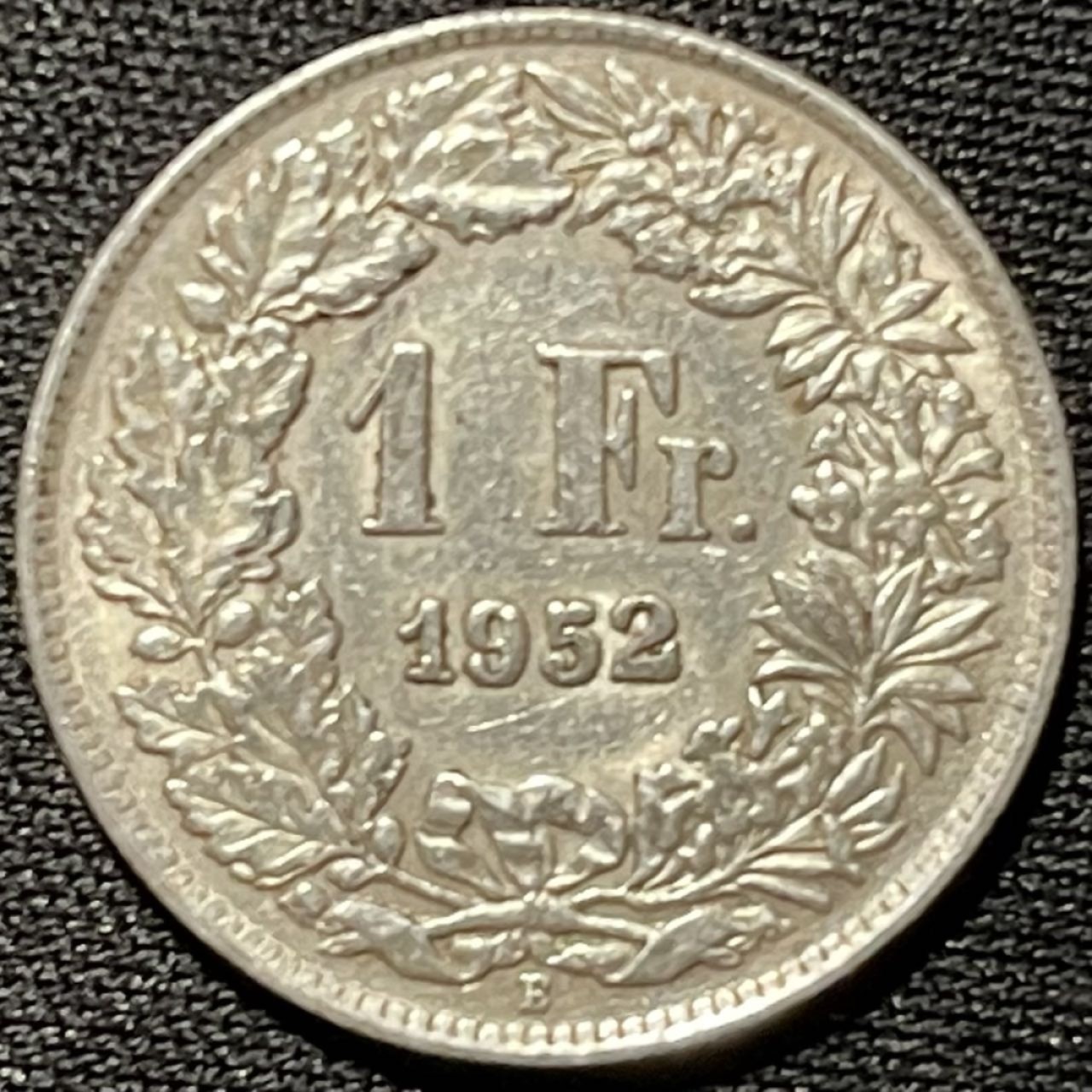 紫瑗钱币——第264期拍卖 瑞士 1952年 赫尔维蒂亚 1法郎 5克 0.835银 