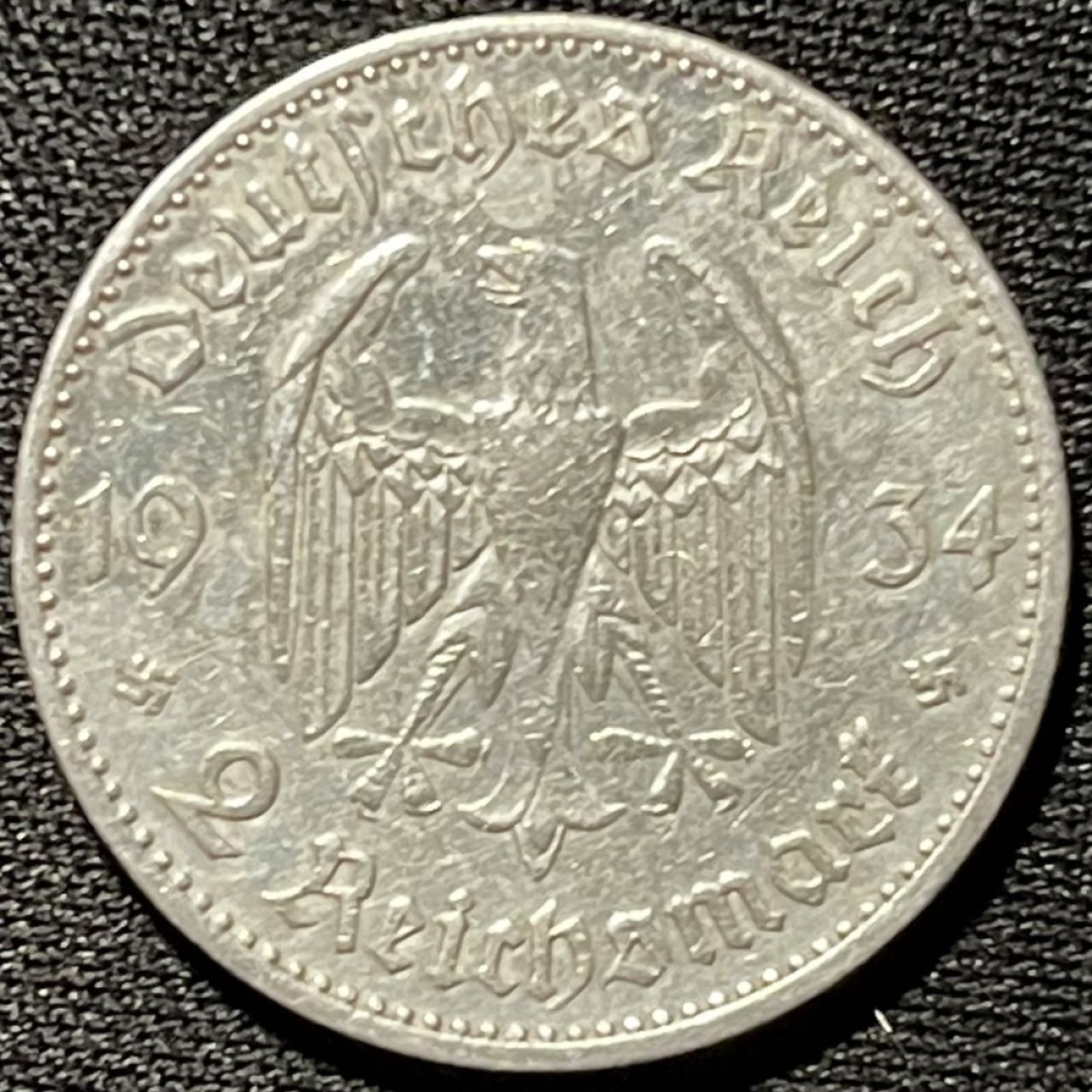 紫瑗钱币——第324期拍卖 德国 1934年 A版 执政1周年 波茨坦教堂 2马克 8克 0.625银 纪念币