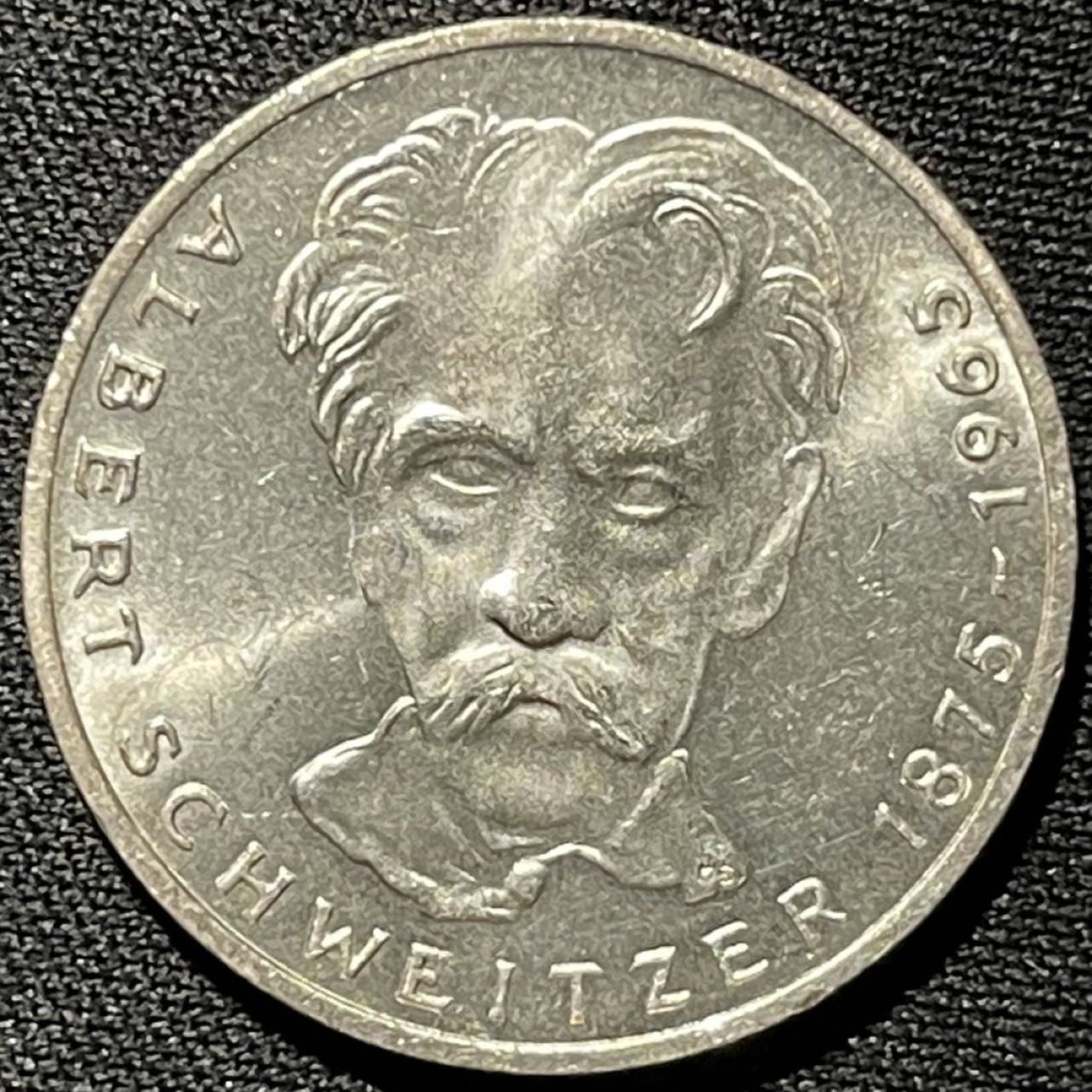 紫瑗钱币——第264期拍卖 联邦德国 1975年 G厂 阿尔伯特·施韦策诞辰100周年 5马克 11.2克 0.625银 UNC