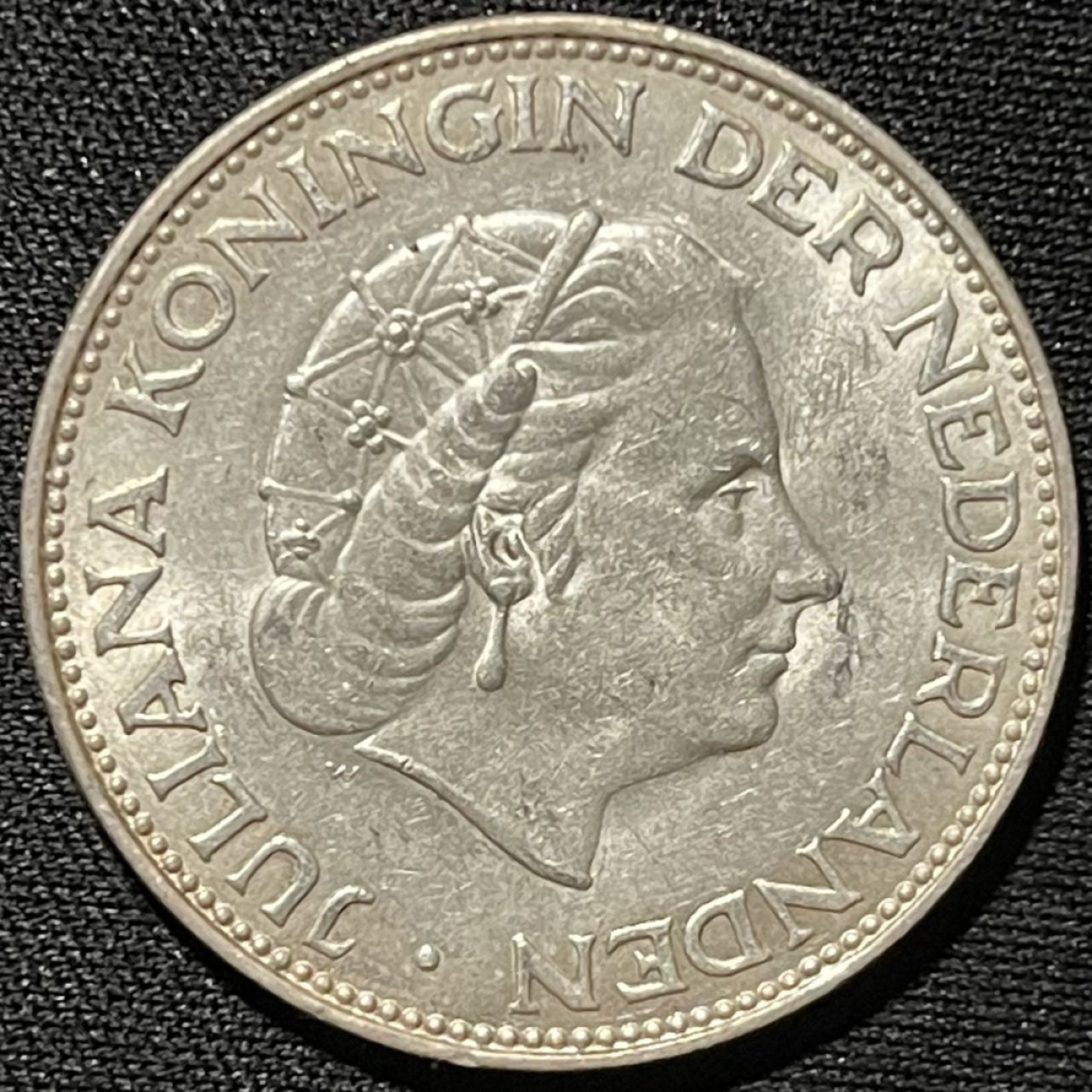 紫瑗钱币——第264期拍卖 荷兰 1966年 朱丽安娜 2.5盾 15克 0.72银 UNC