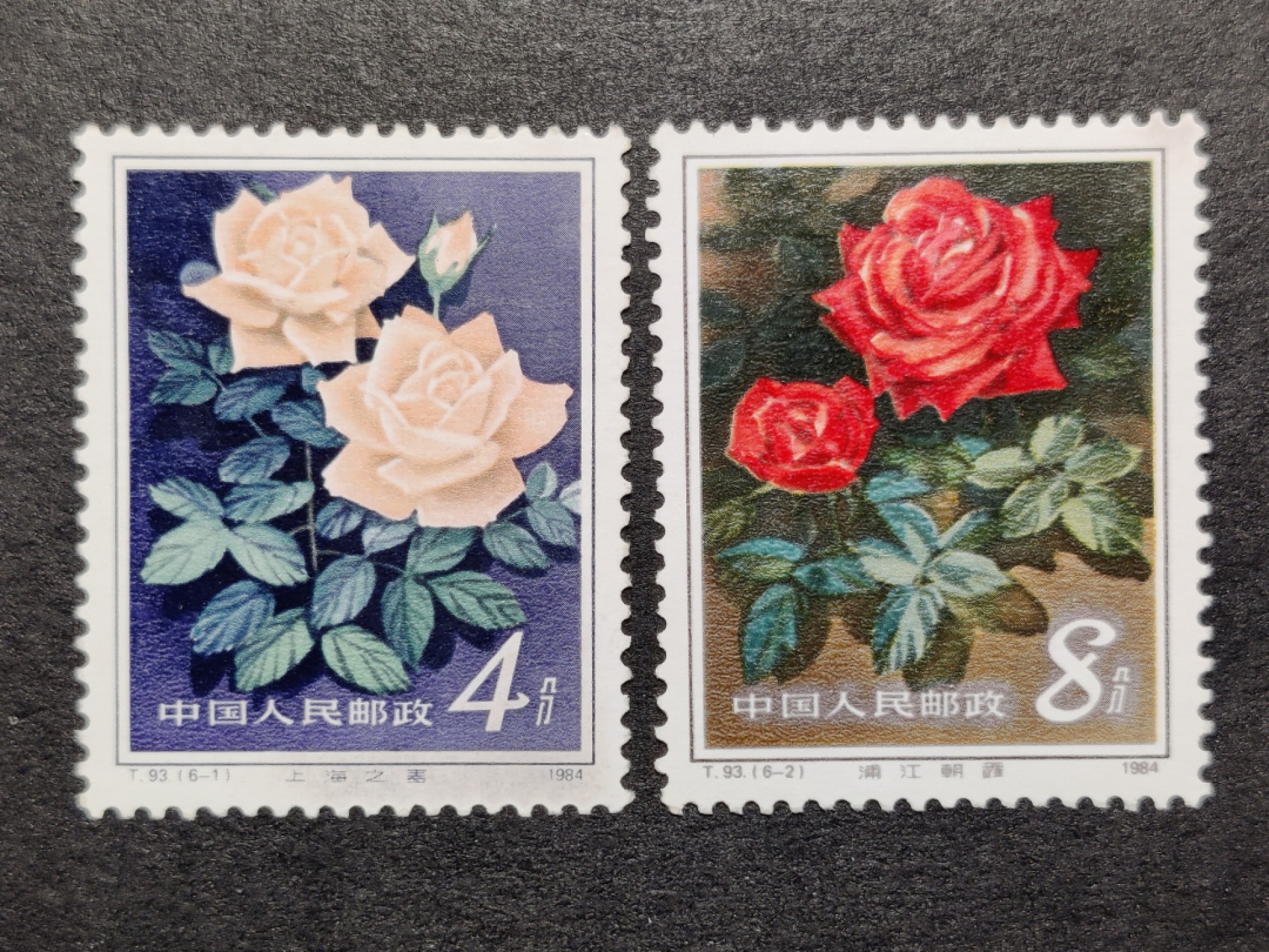洪涛臻品批发群  精选邮票限时拍卖第一百六十三期 T93 月季2枚 新上品