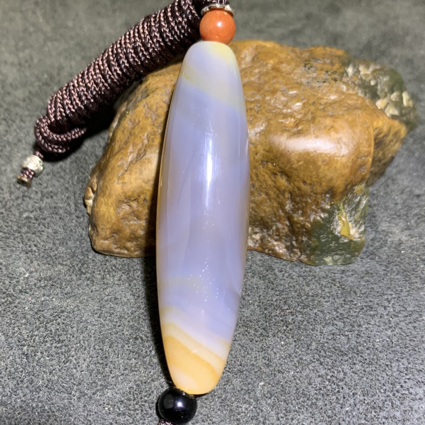 精美高玉化巴西玛瑙天眼大桶珠吊坠一个，
