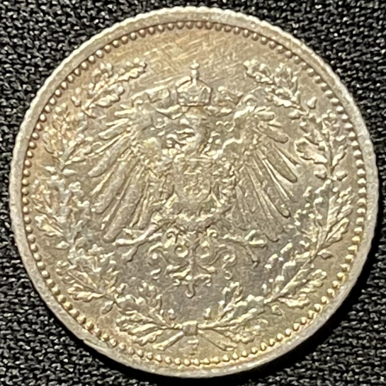 紫瑗钱币——第324期拍卖 德国 1907年 F版 第二帝国 1/2马克 银币 2.77克 0.9银