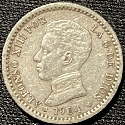 紫瑗钱币——第264期拍卖 - 西班牙 1904年 阿方索十三世 少年头 50分 2.5克 0.835银