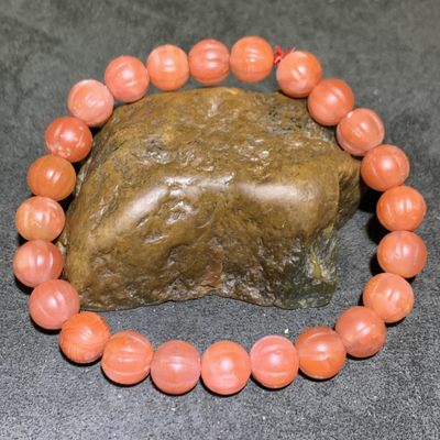 精美保山南红亚光瓜珠手串一条， - 精美保山南红亚光瓜珠手串一条，