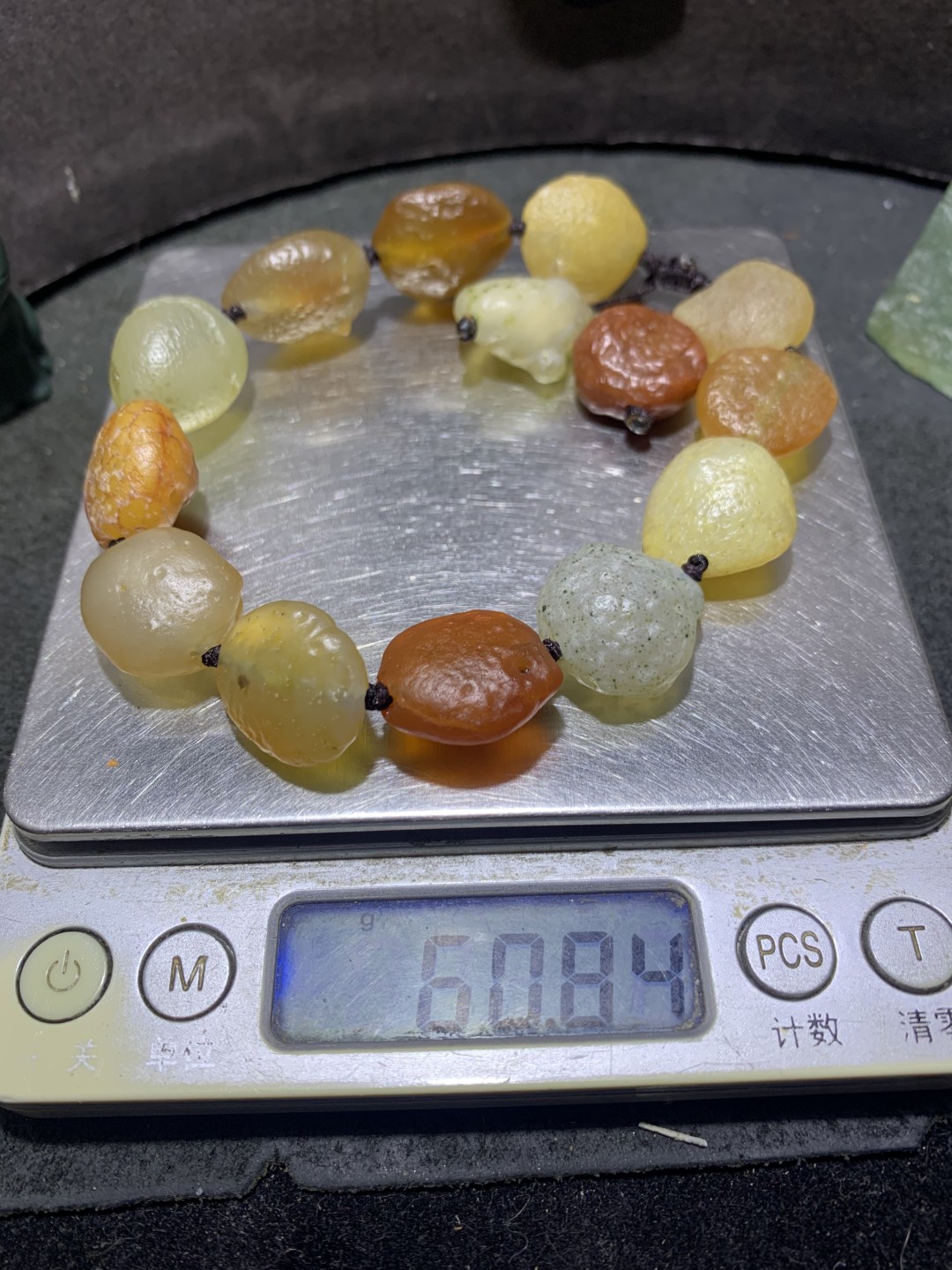 放一条福利！精美天然戈壁阿拉善玛瑙大颗粒原石编织手串一条，